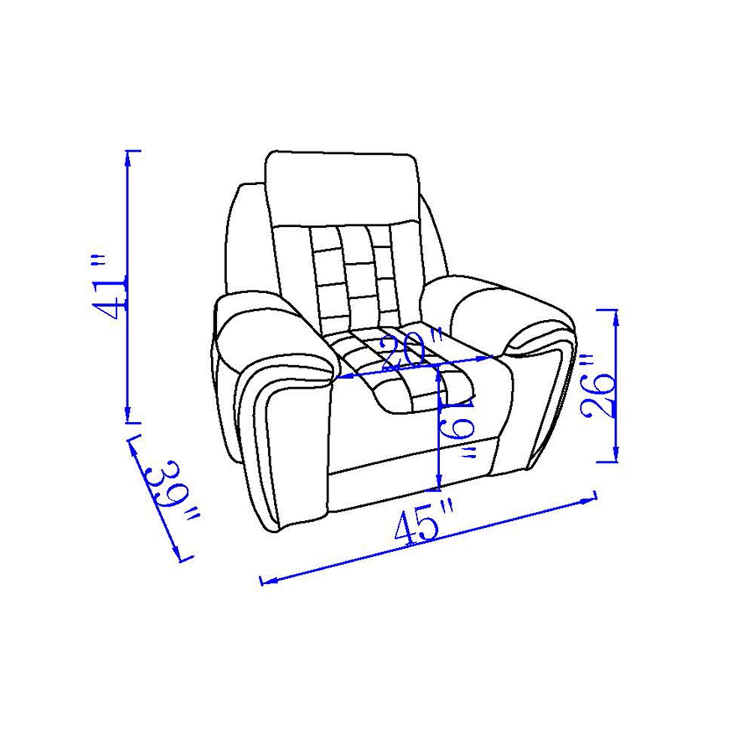 Clark - Blanche / Velvet Power Recliner With LED - Black