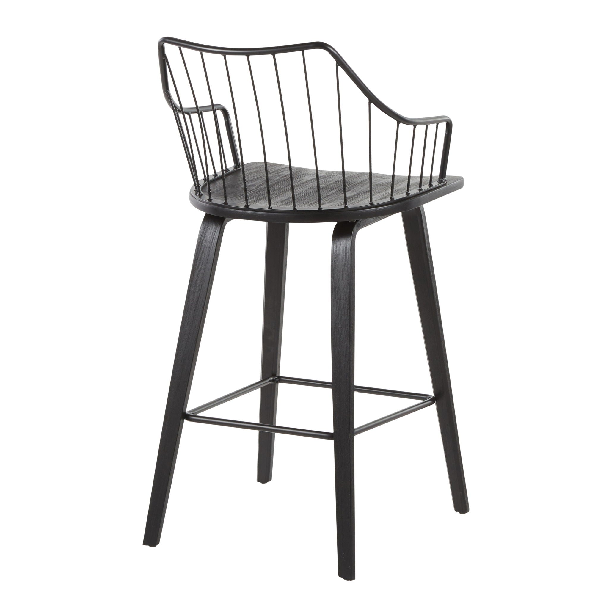 Winston - Farmhouse Counter Stool - Black