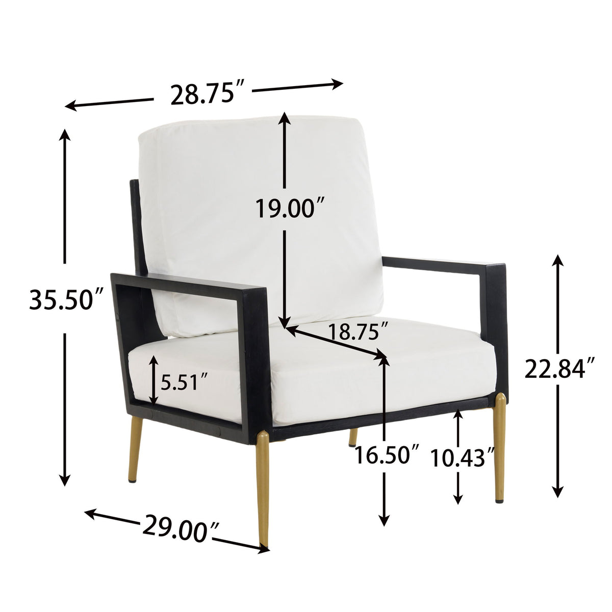 Modern Armchair With Solid Wood Frame