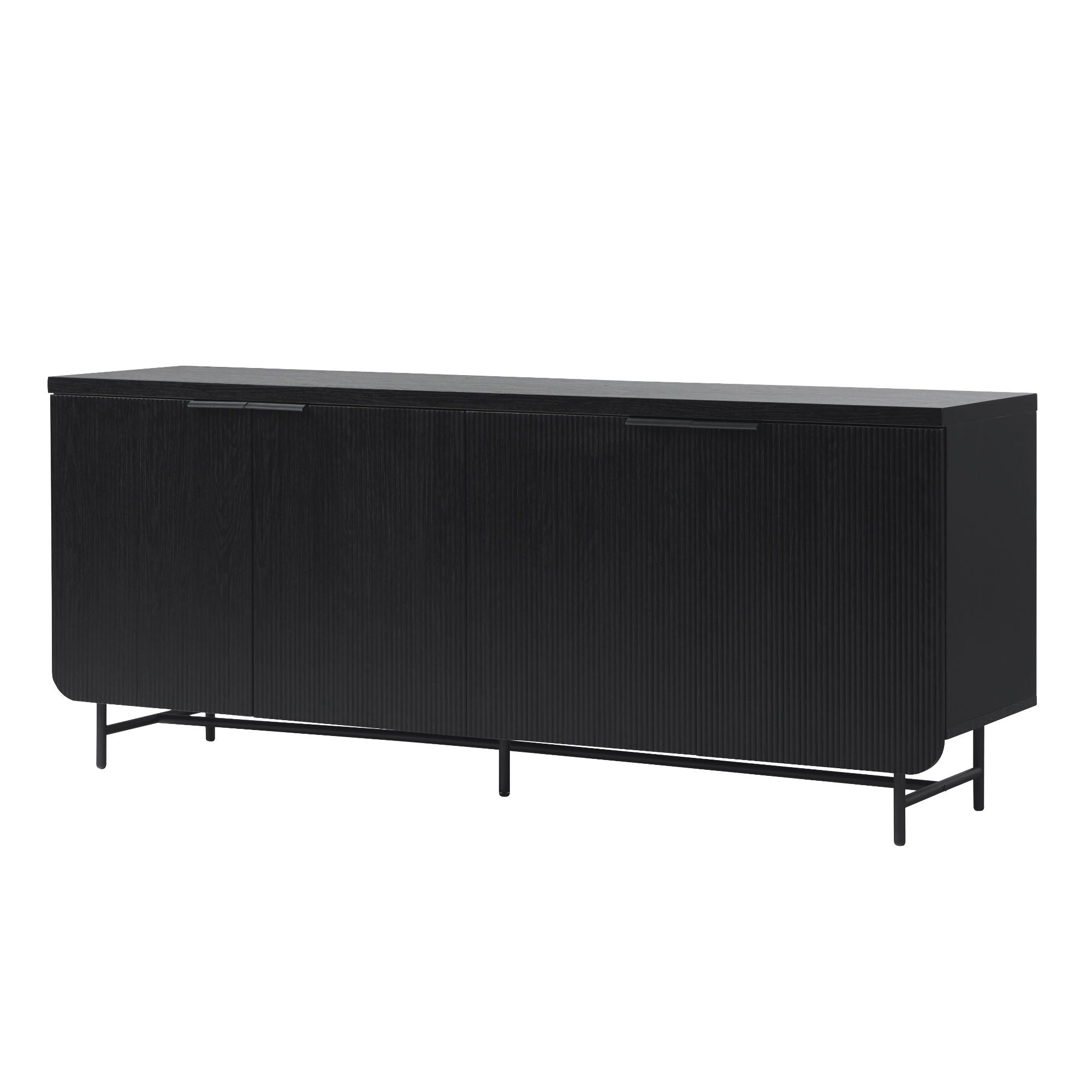 Scandi - Fluted Door Sideboard - Black