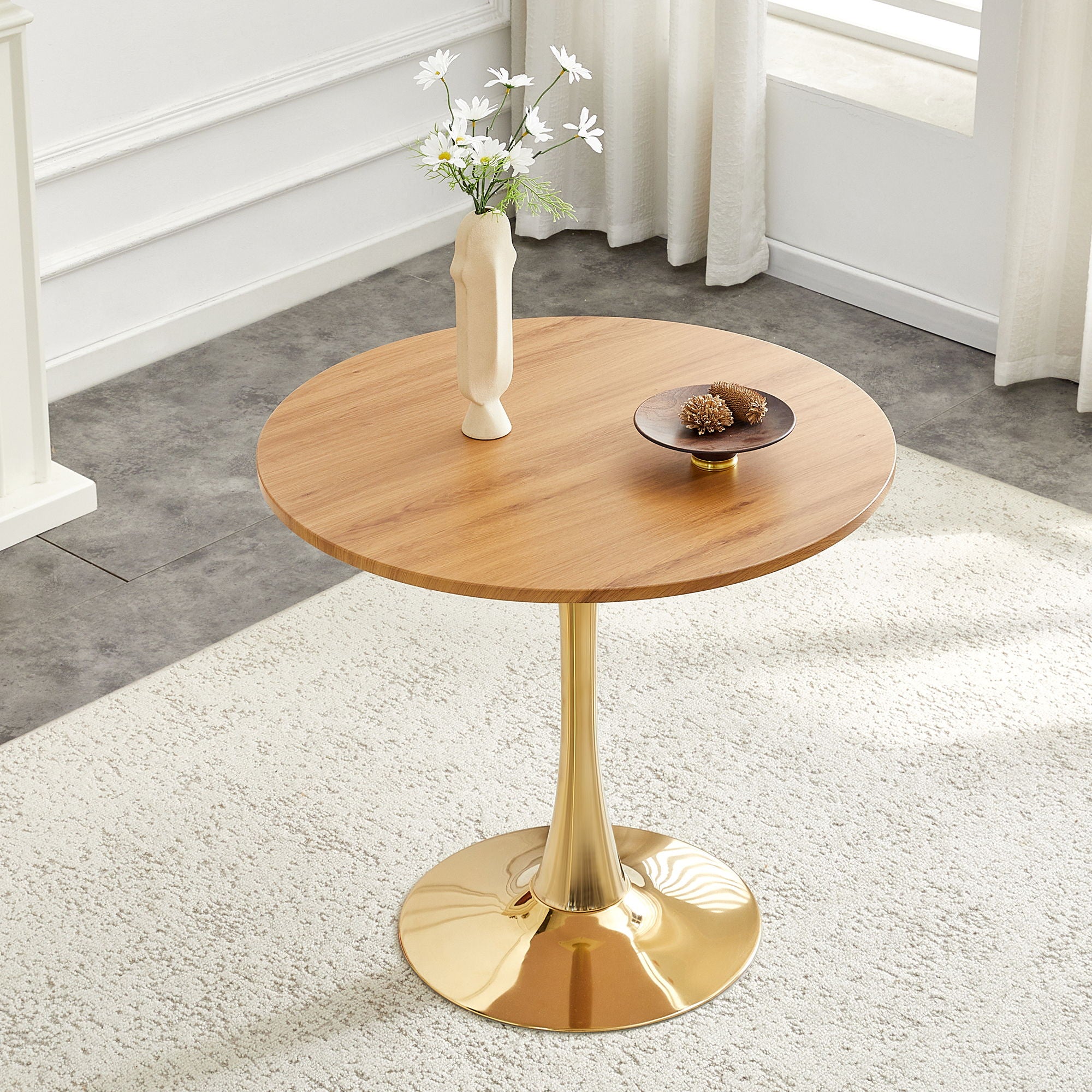 Round Dining Table With Thickened Top For Kitchen