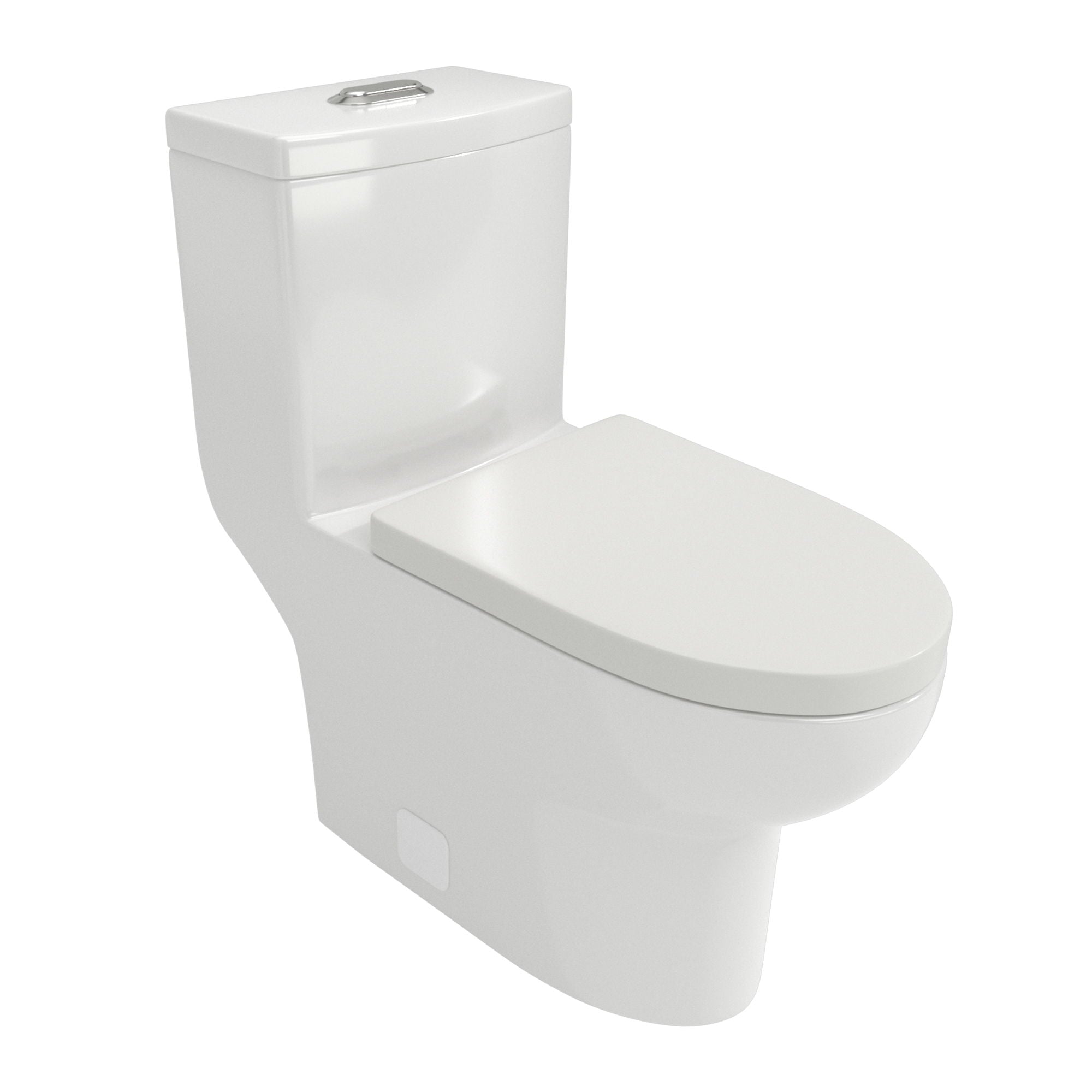1 Piece Toilet With Dual Flush, Soft Closing Seat - White