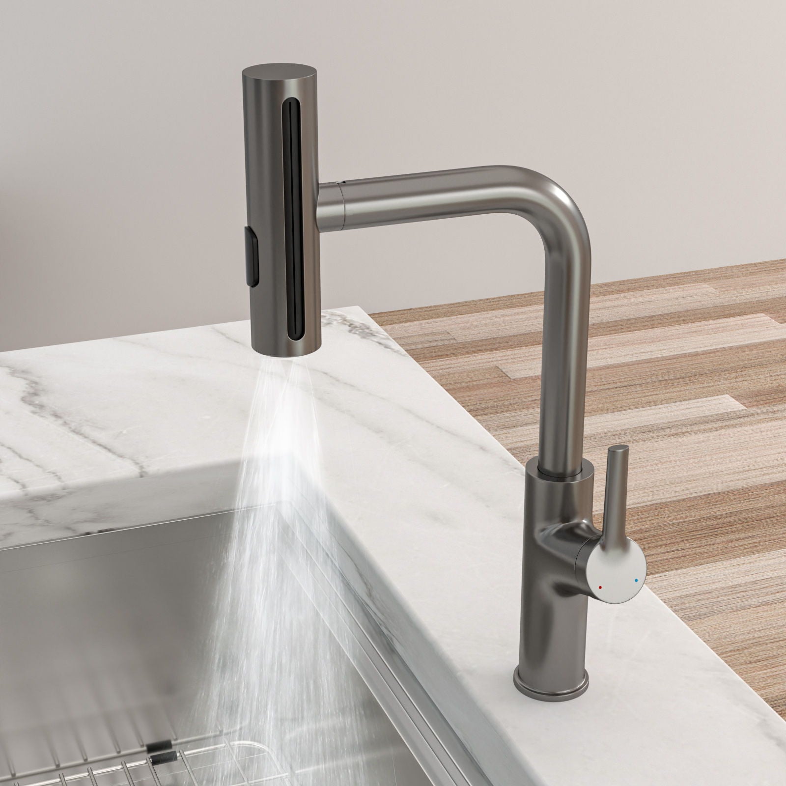 360° Pull Down Kitchen Faucet With 4 Spray Modes