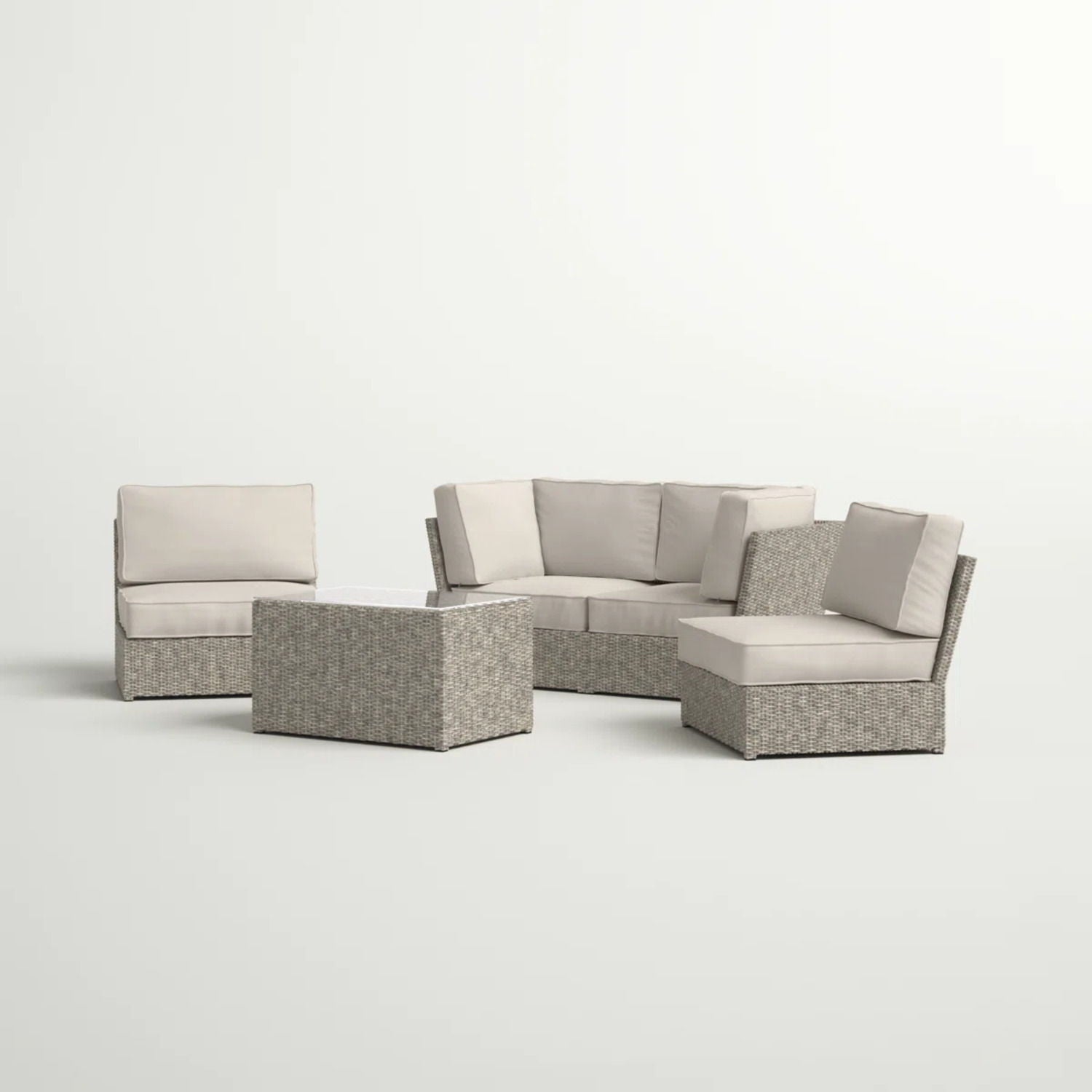 Stylish Modular Wicker Patio Seating Group
