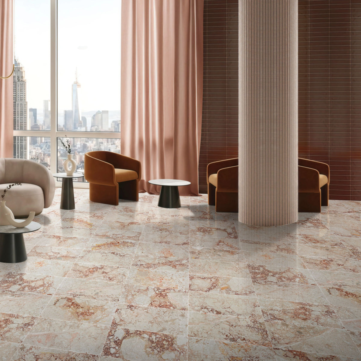 Natural Marble Polished Tile For Wall And Floor (Set of 4)