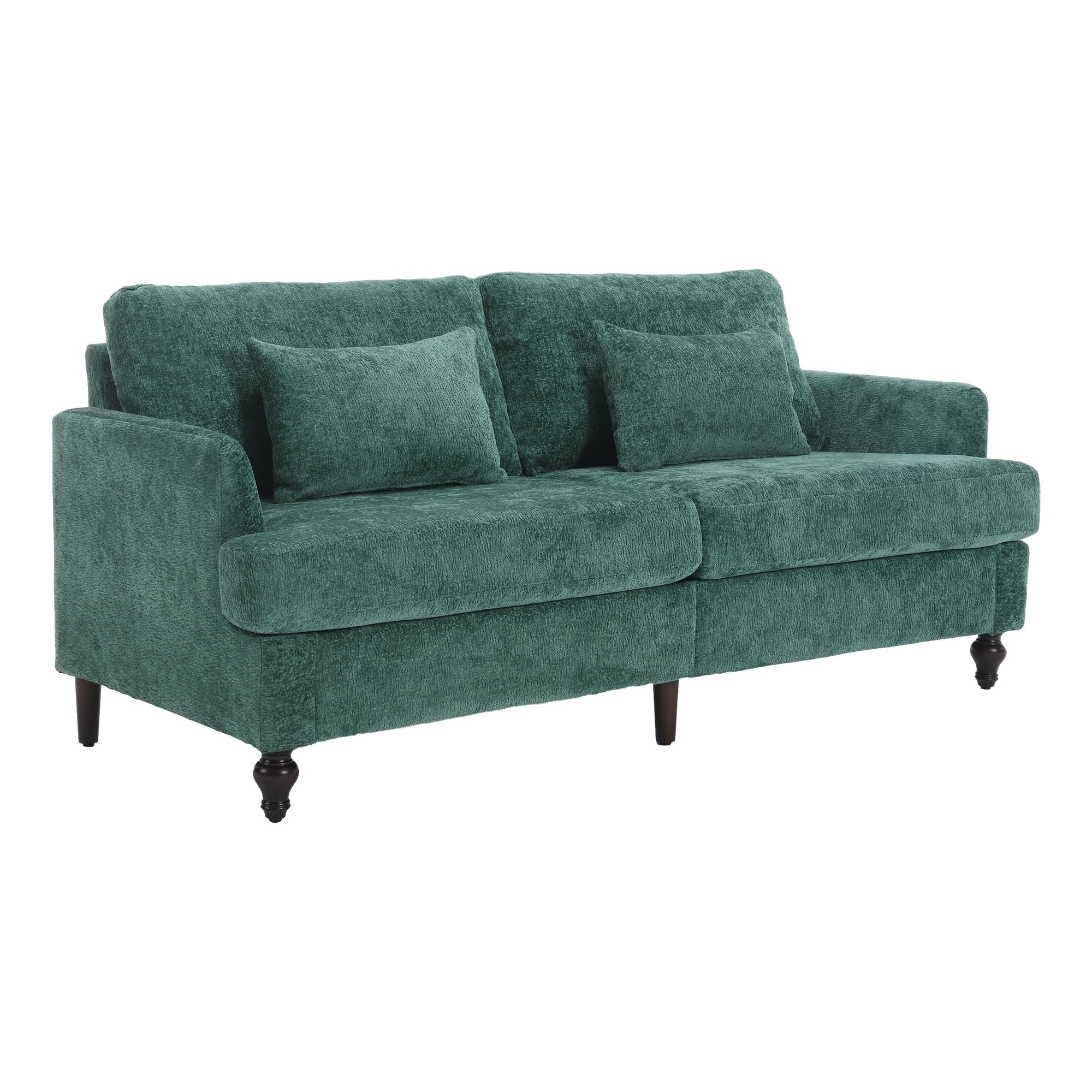 Mid Century Modern Fabric Loveseat Sofa, 2 Seat Upholstered Couch