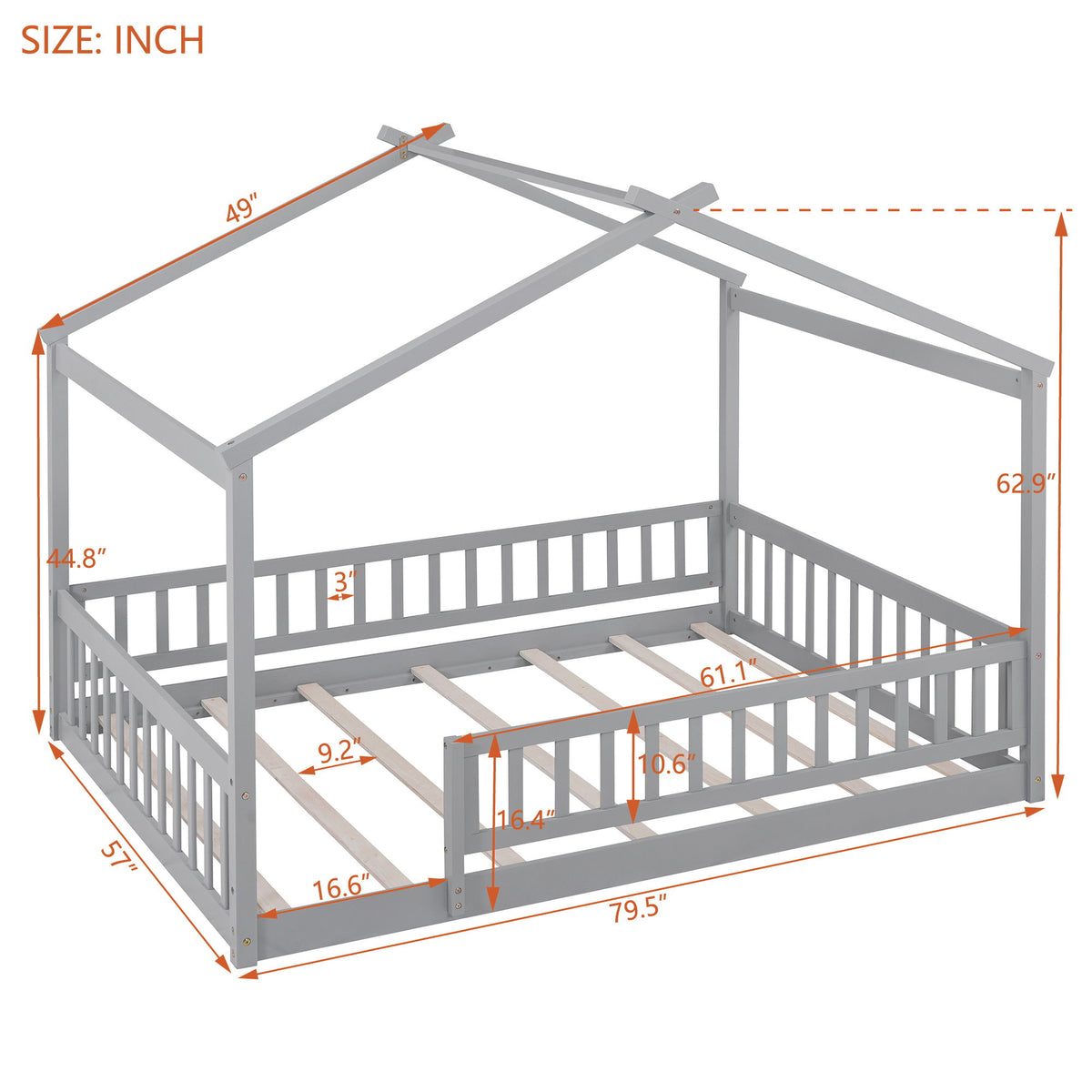 Bed House Bed Frame With Fence