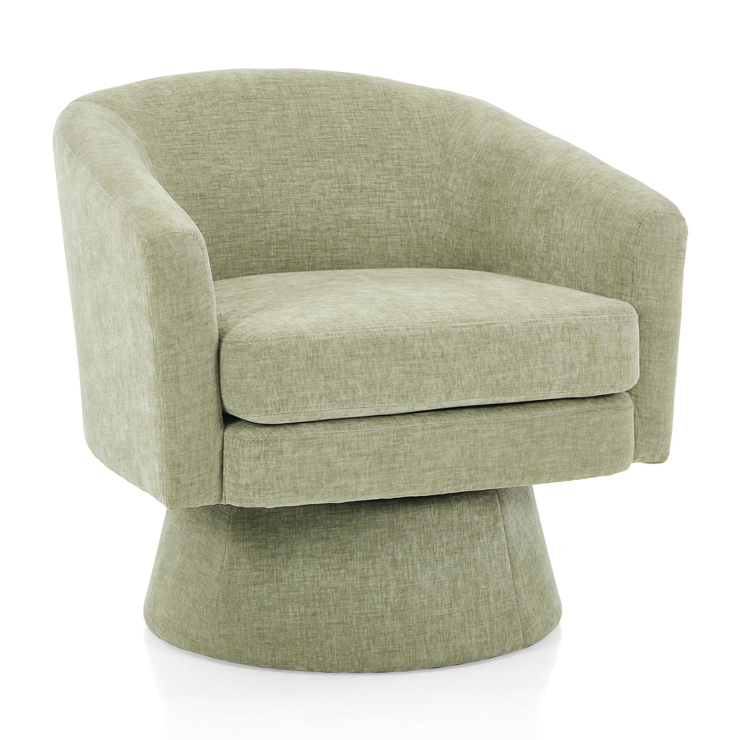 Swivel Barrel Chair With Cushioning For Living Room & Office, 360° Rotating - Green
