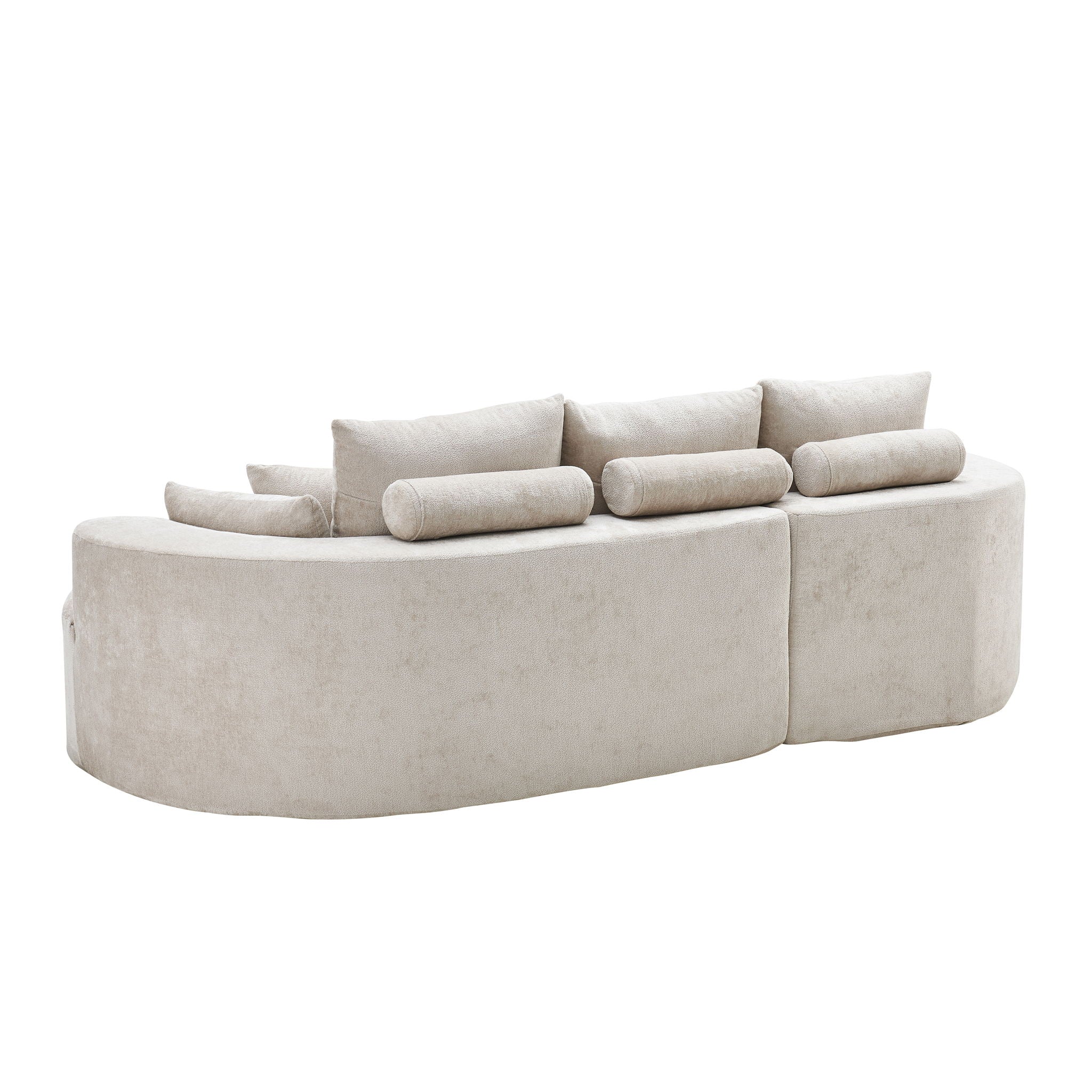 2 Piece Fabric Cloud Curved Sectional Sofa With Chaise For Living Room