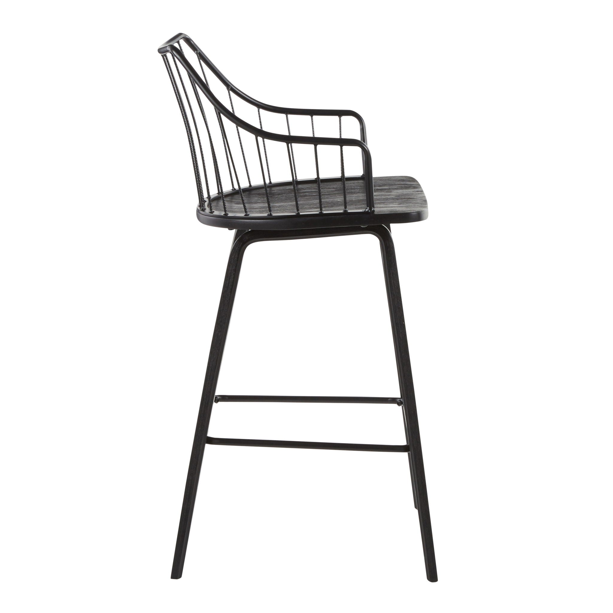 Winston - Farmhouse Counter Stool - Black