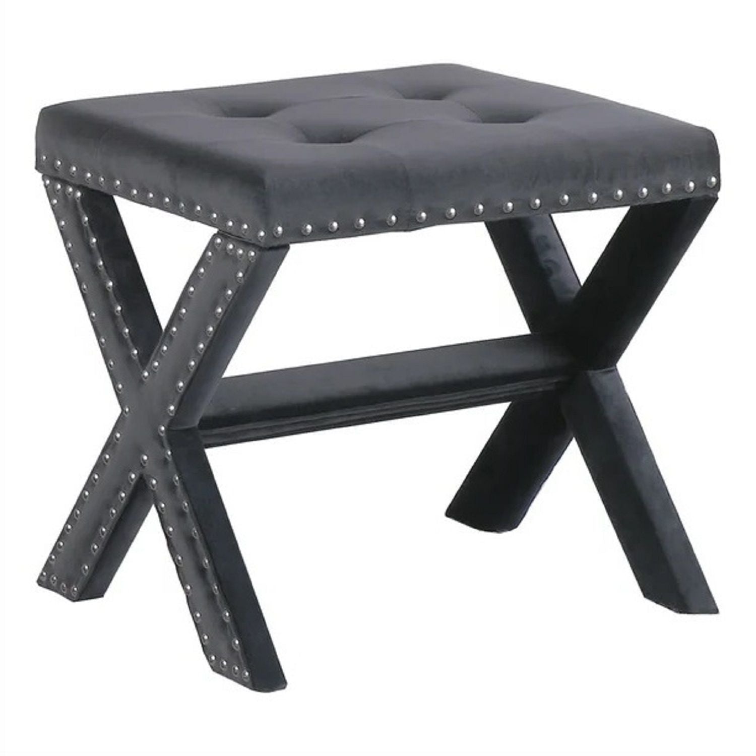 Upholstered Accent Bench With Nailhead Trim