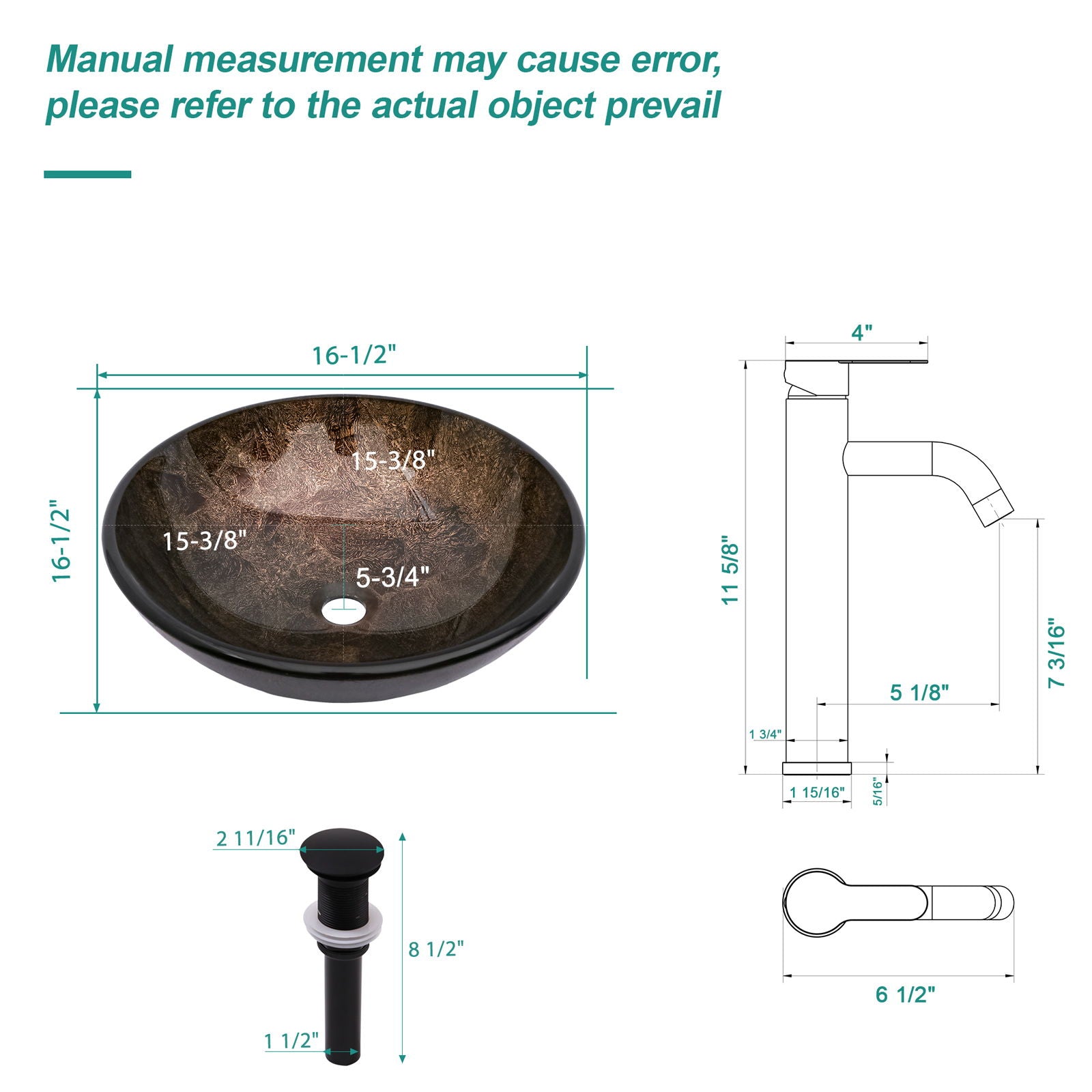 Vessel Sink With Faucet And Pop-Up Drain