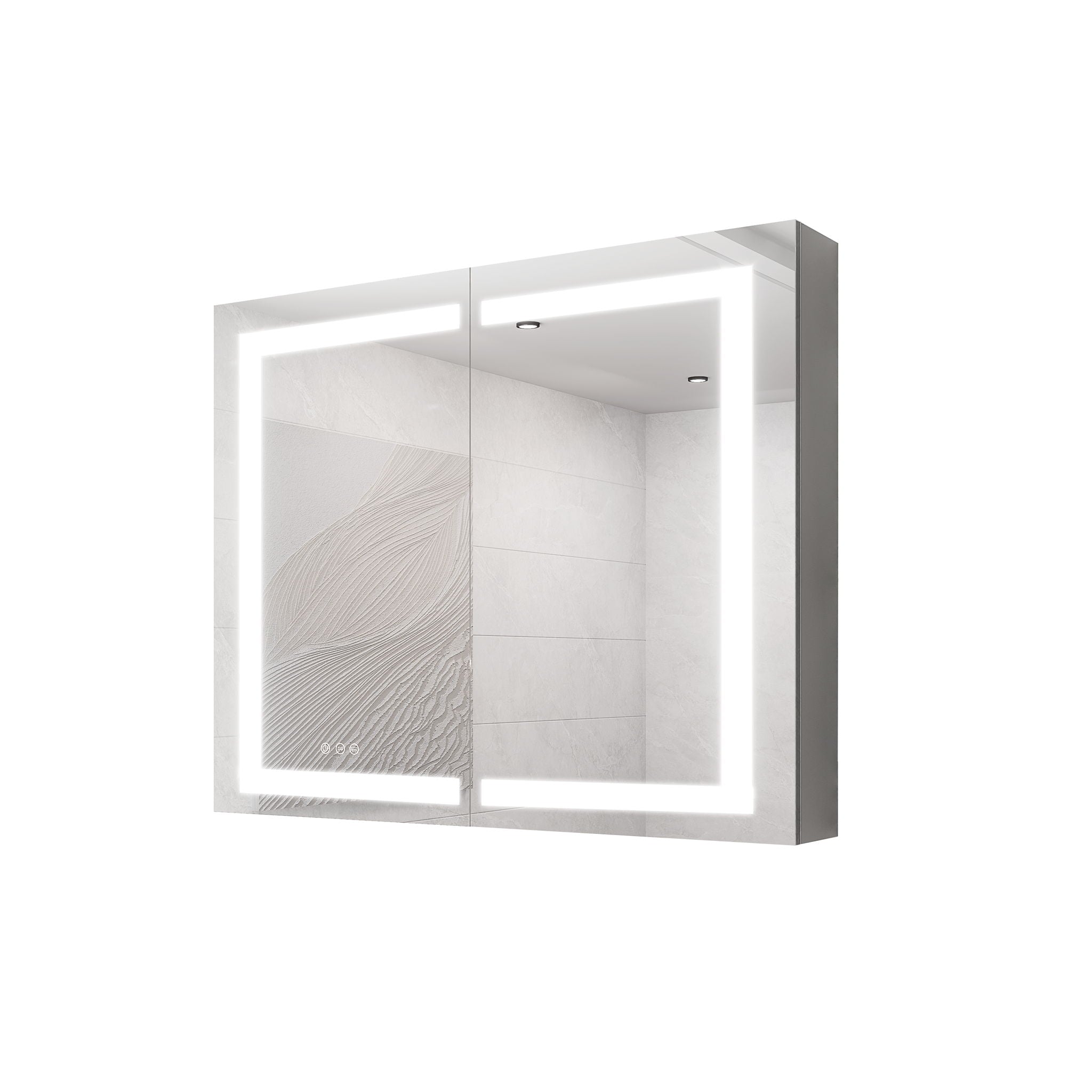 Medicine Cabinet With LED Vanity Mirror, Anti-Fog, Waterproof, Dimmable With Touch Switch