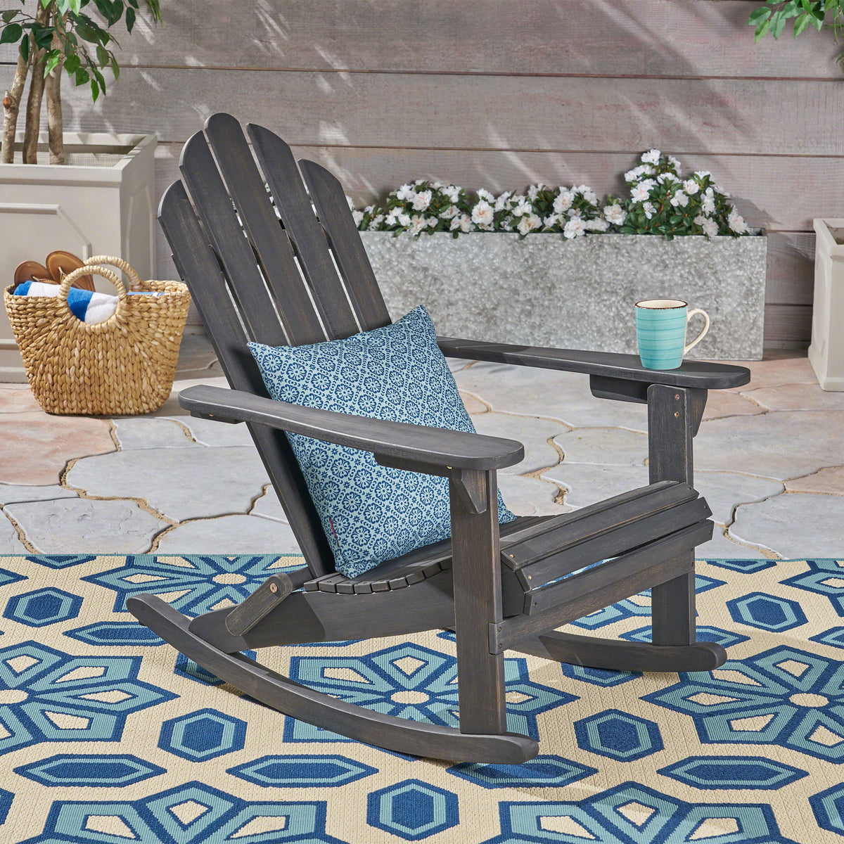 Echoes - Outdoor Acacia Wood Adirondack Rocking Chair