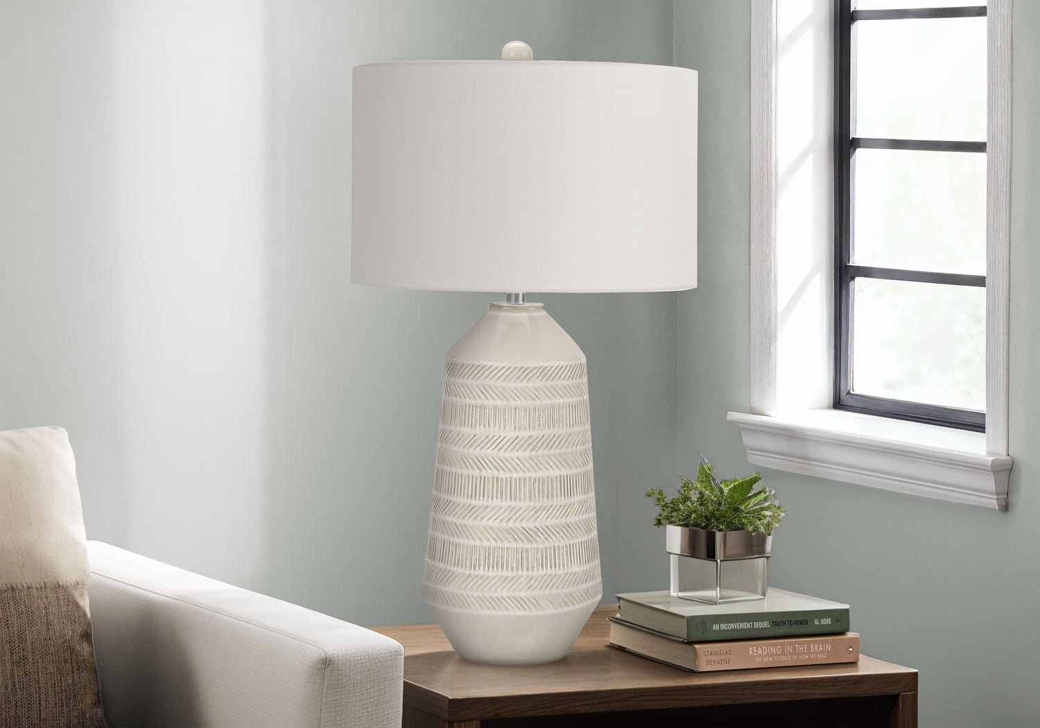 Contemporary Lighting, Table Lamp, Ceramic - Cream