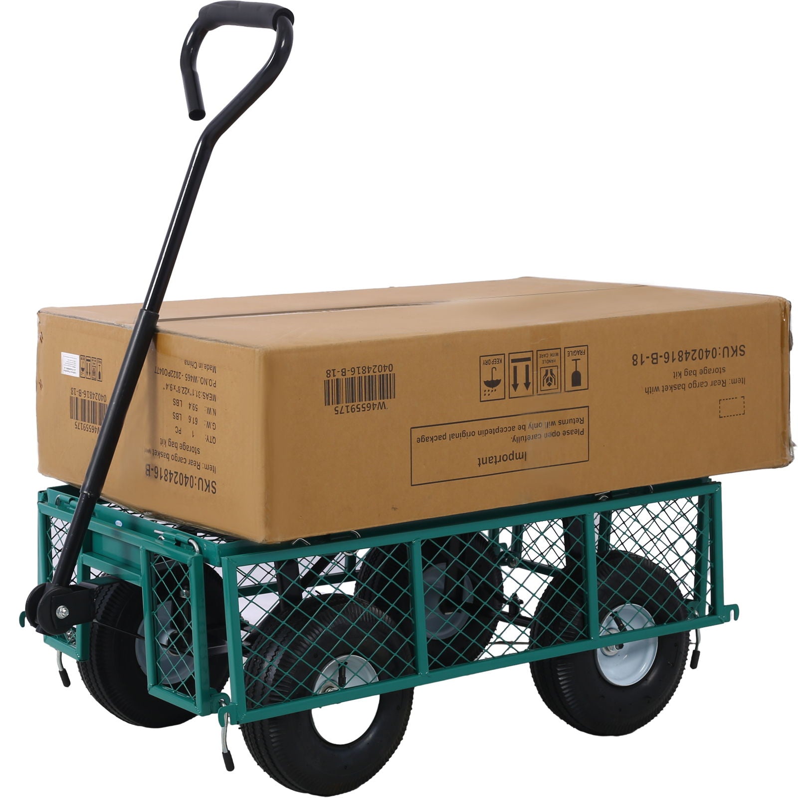 Heavy Duty Steel Garden Cart With Sides