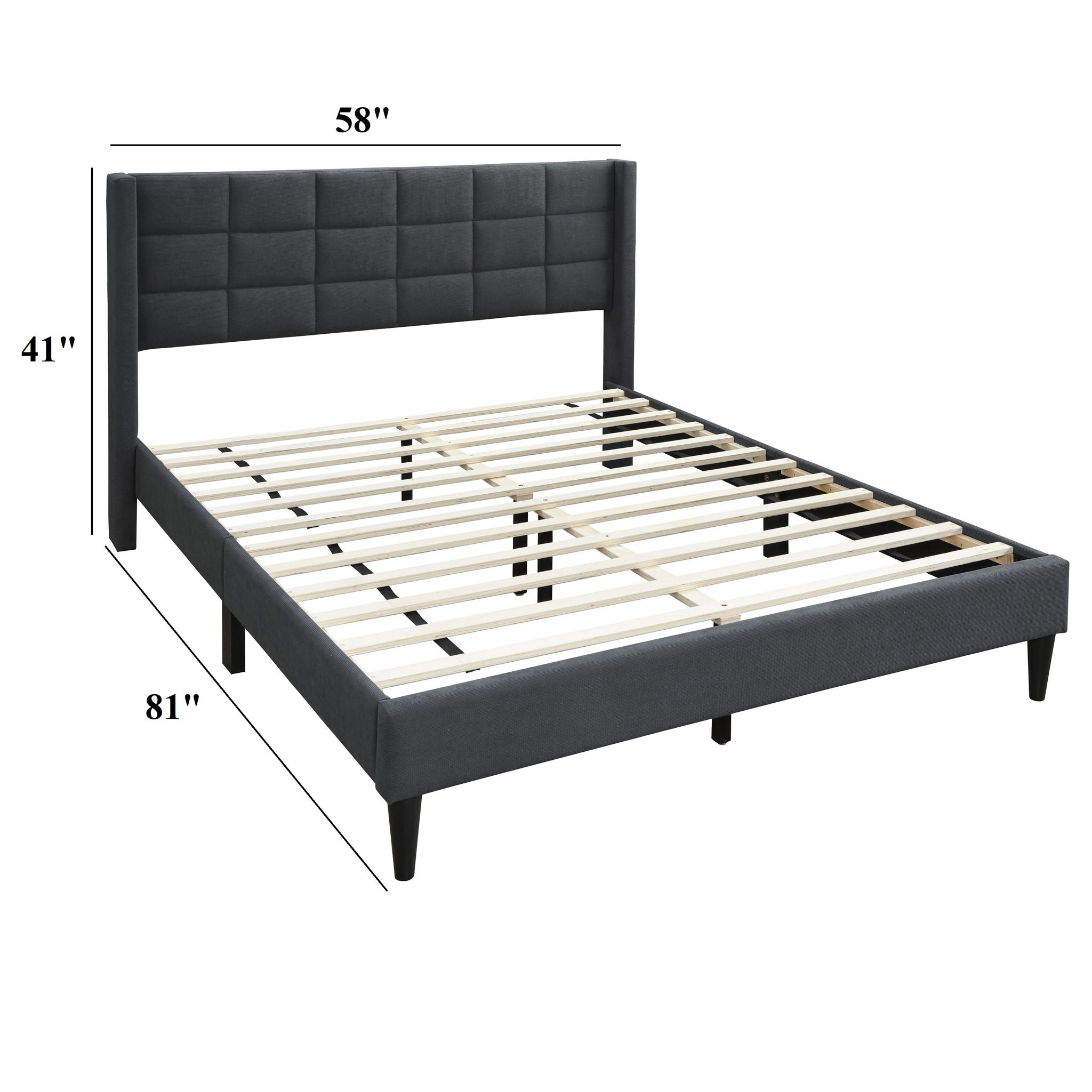 Bed Upholstered Box Design Headboard