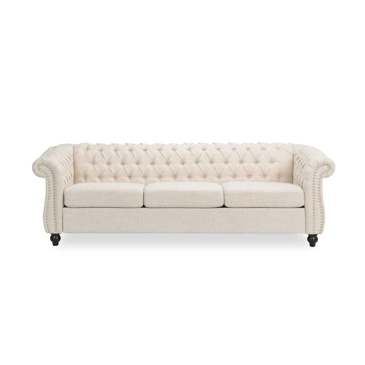 Chesterfield Style 3 Seater Sofa With Deep Button Tufting