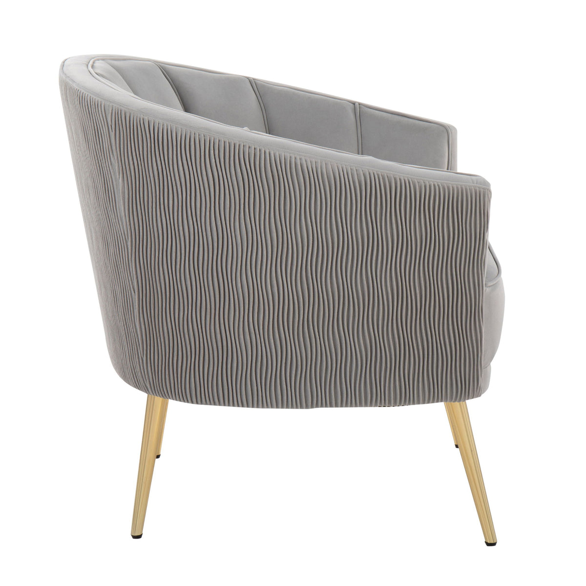 Tania - Pleated Waves Contemporary / Glam Chair - Silver