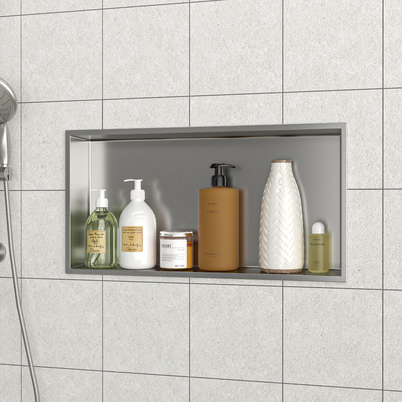 Stainless Steel Shower Niche With Seamless Design For Bathroom Storage