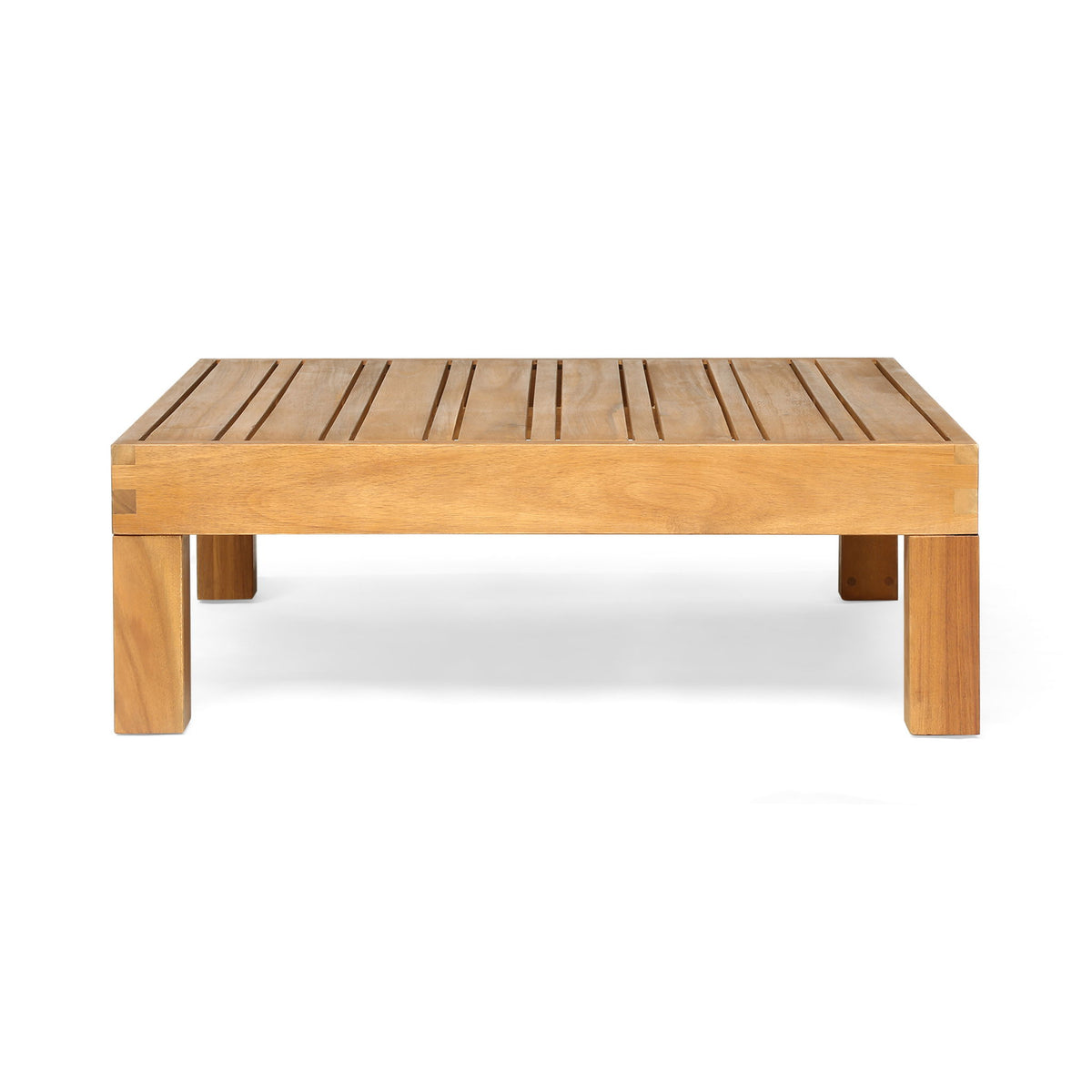 Mythical - Square Outdoor Coffee Table With Frame And Slat Top - Teak