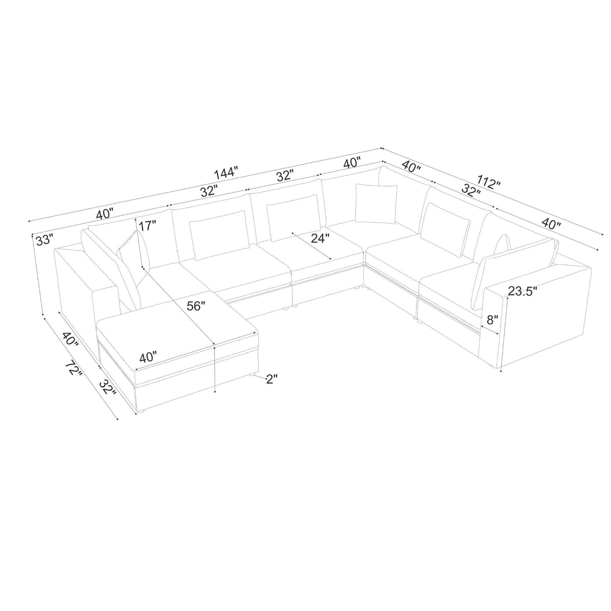 Upholstered Modular Sectional & Custom Configuration