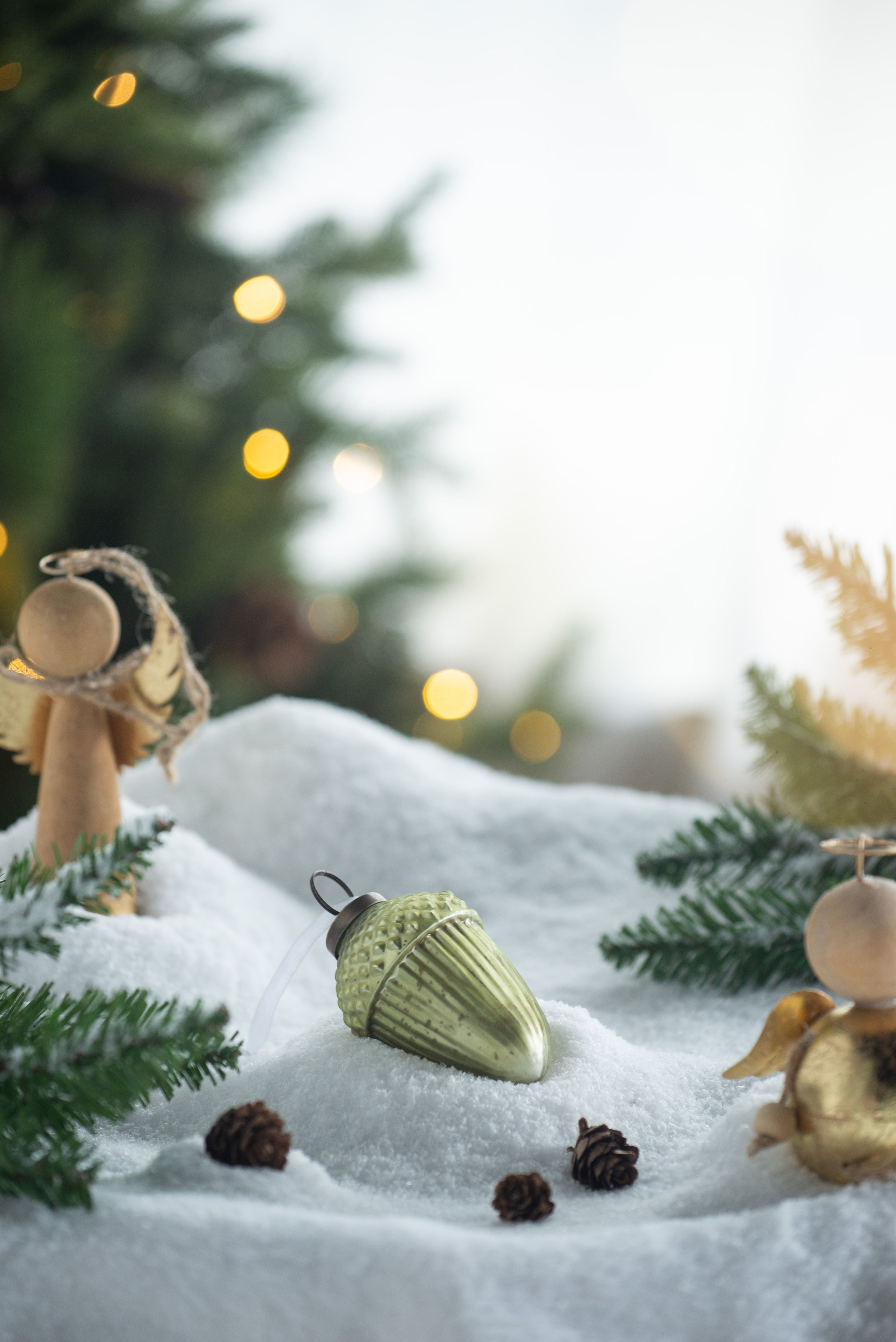Tear Drop Ornament, Decorative Hanging Christmas Tree Ornaments For Holiday Party Decorations (Set of 12)