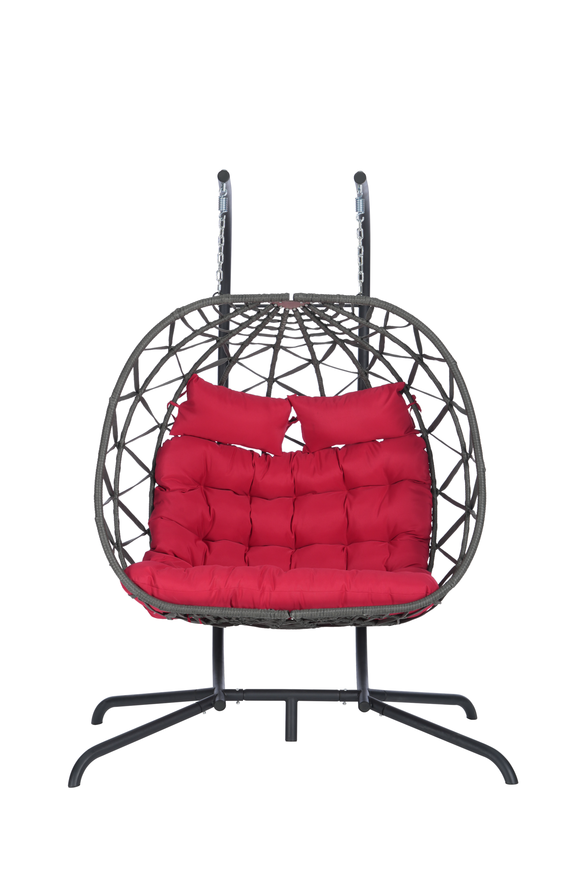 2 Person Outdoor Rattan Hanging Chair Patio Wicker Egg Chair
