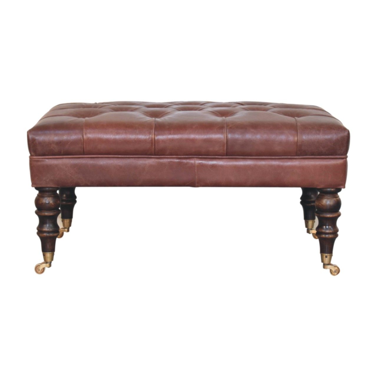 Buffalo - Leather Ottoman With Castor Legs
