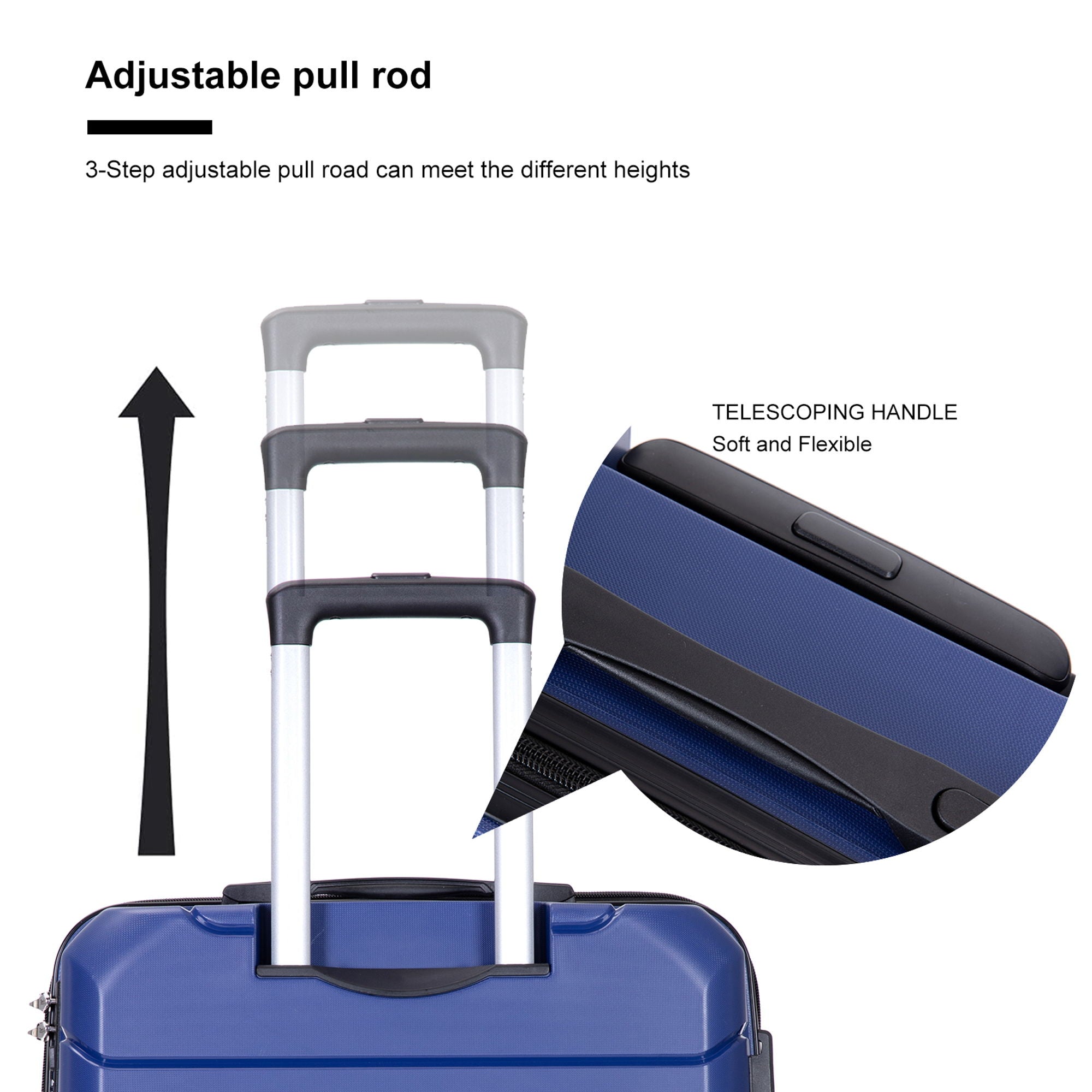 Hardshell Suitcase Spinner Wheels Lightweight Durable Suitcase With Tsa Lock, 3 Piece Set
