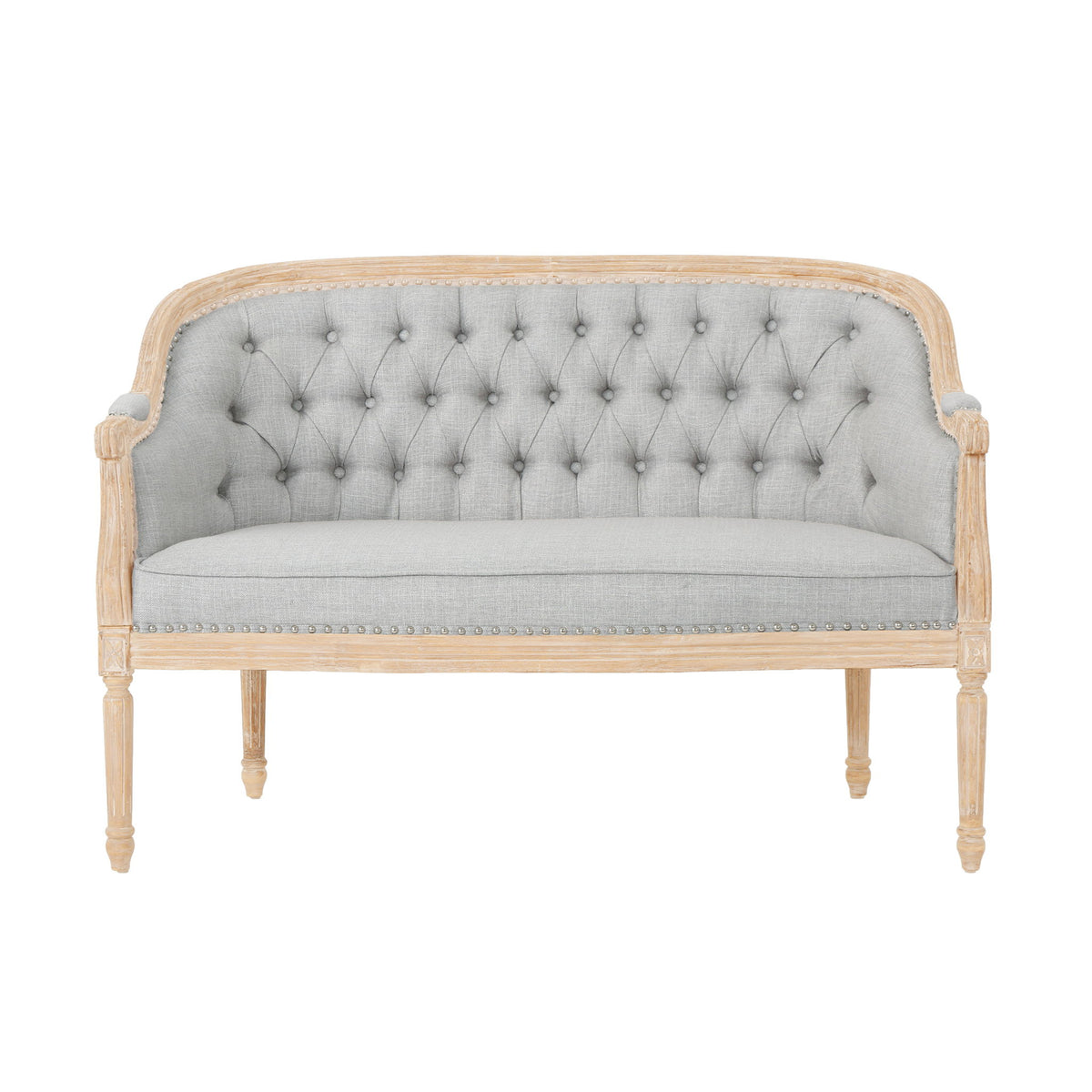 French Country Chesterfield Style Tufted Loveseat