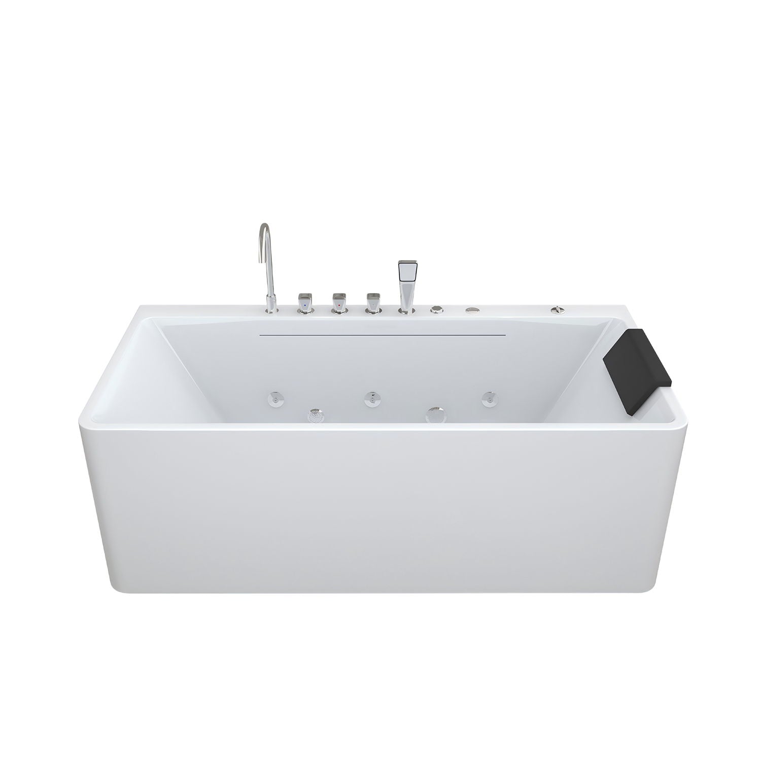 Xavier - Single Massage Bathtub, Equipped With Gfci Plug And Ul Certified Water Pump, Upc Certified Drain - Milk White
