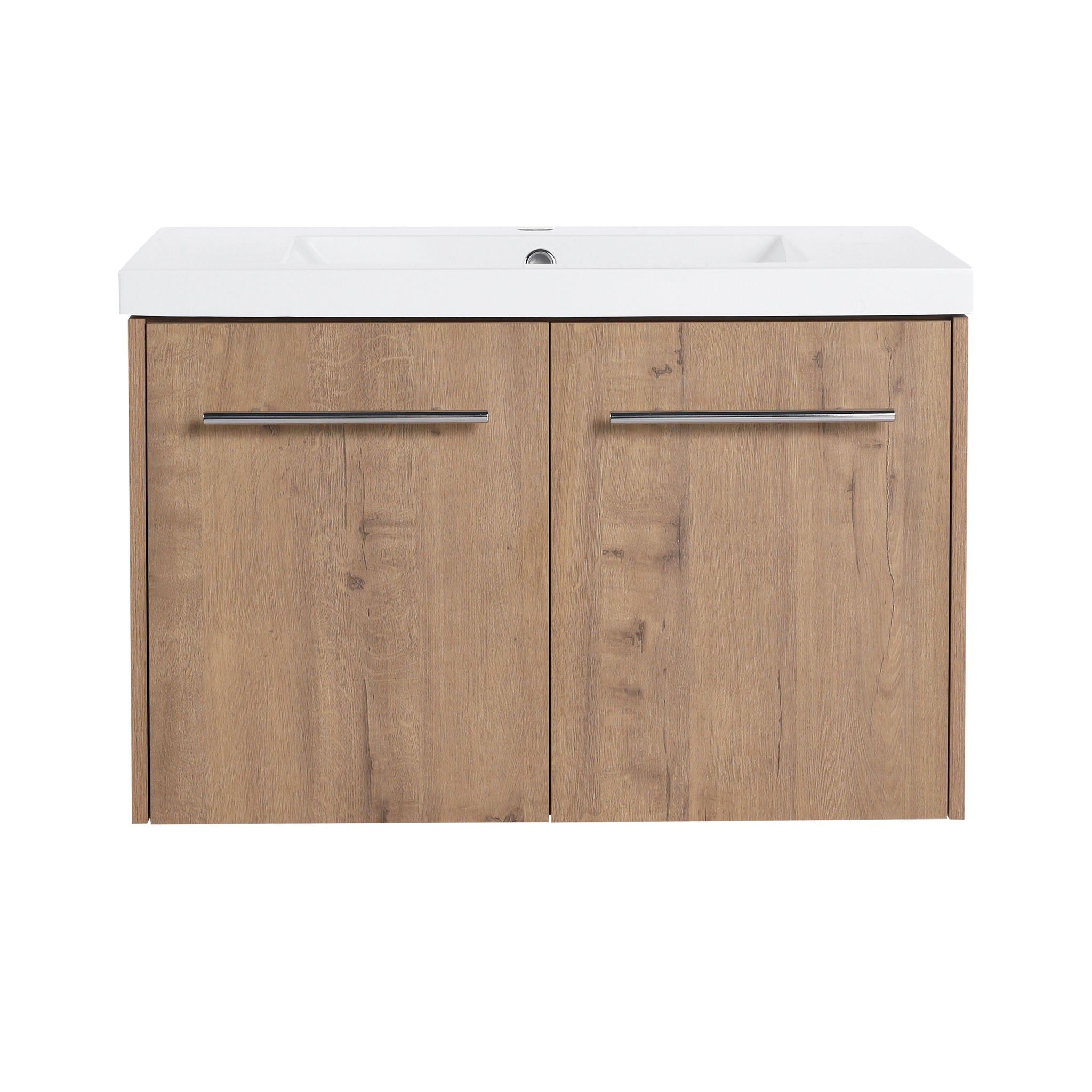 Modern Floating Bathroom Vanity With Resin Sink, Soft Close Doors