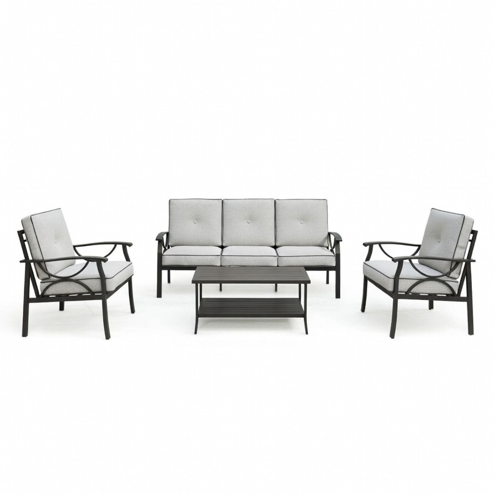 Patio Furniture Set With Coffee Table And Cushions For Backyard