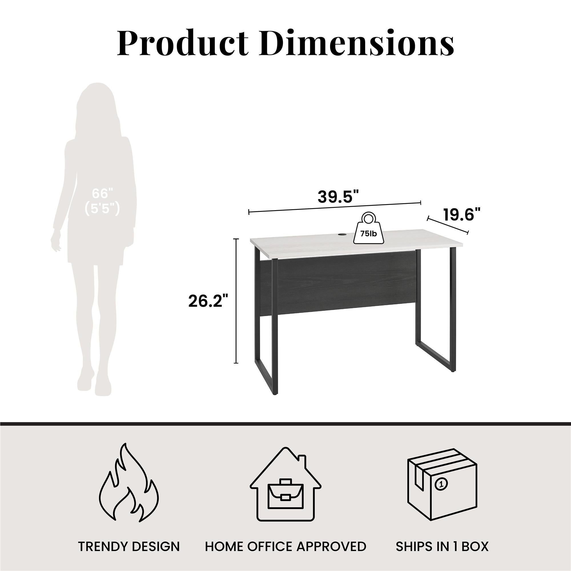 Sorina - Writing Desk - White / Light Oak