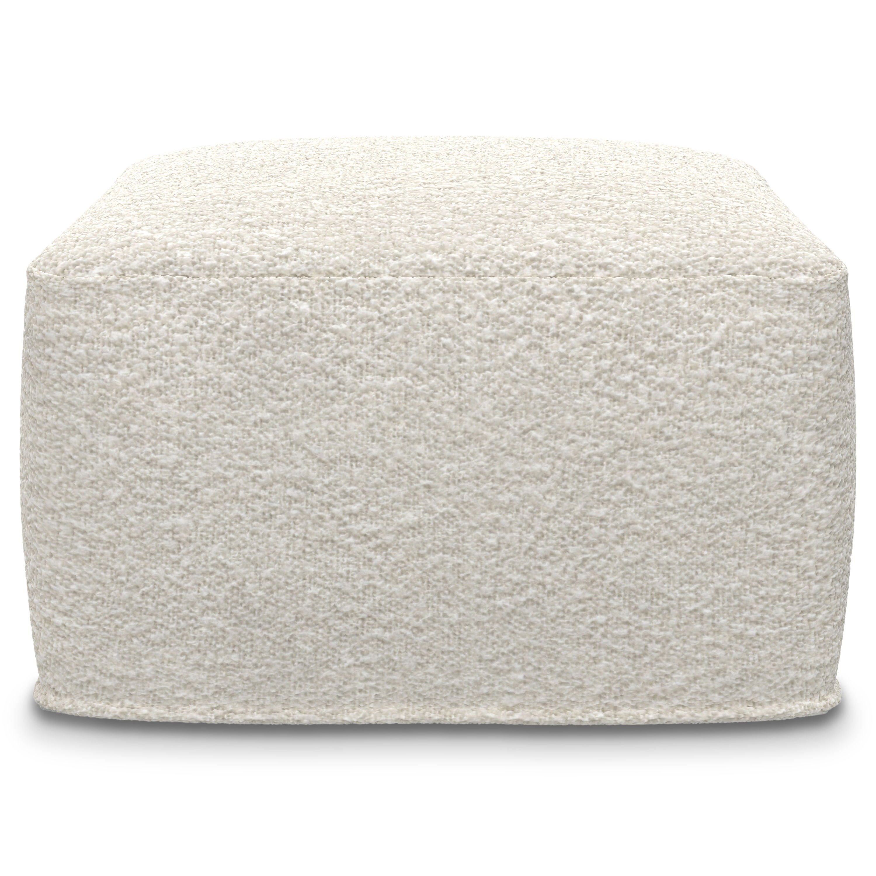 Chantal - Square Pouf - Ivory