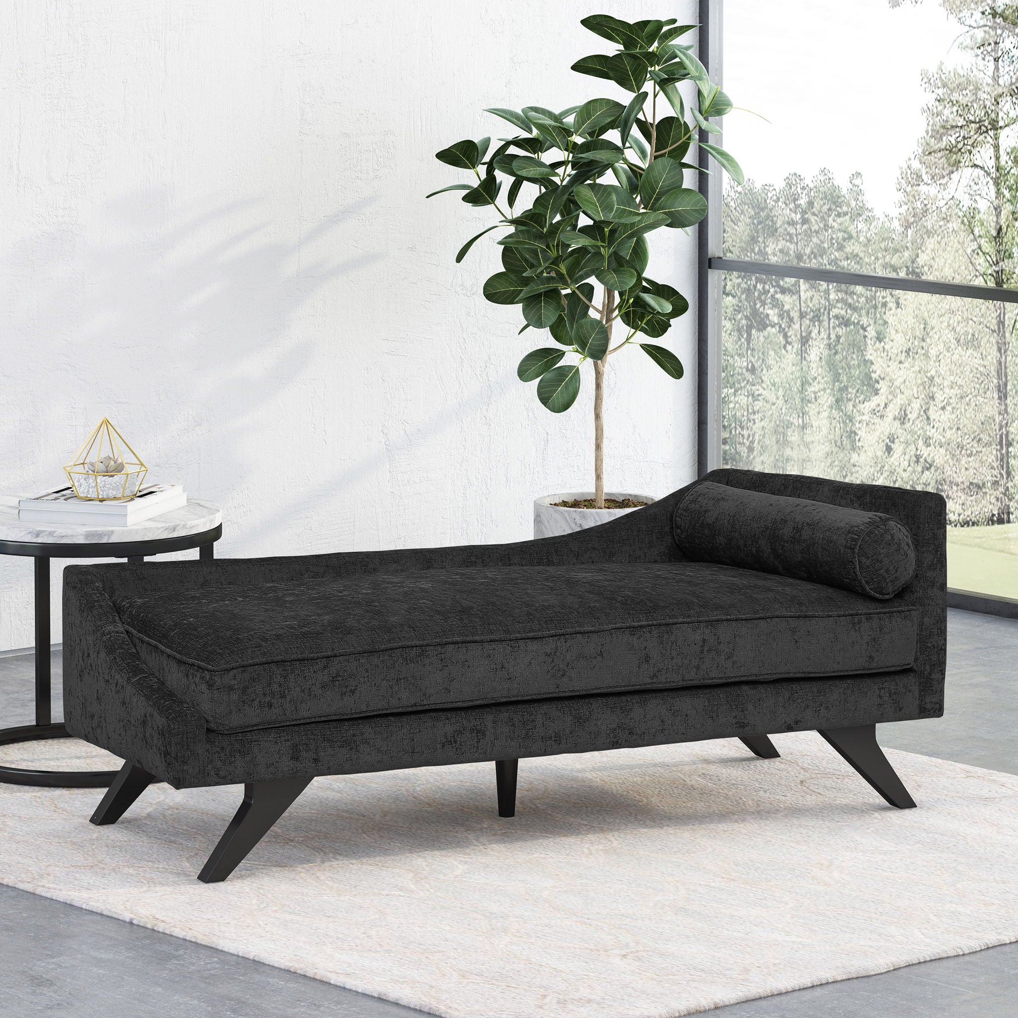 Etherealuxe - Chaise Lounge With Birch Splayed Legs