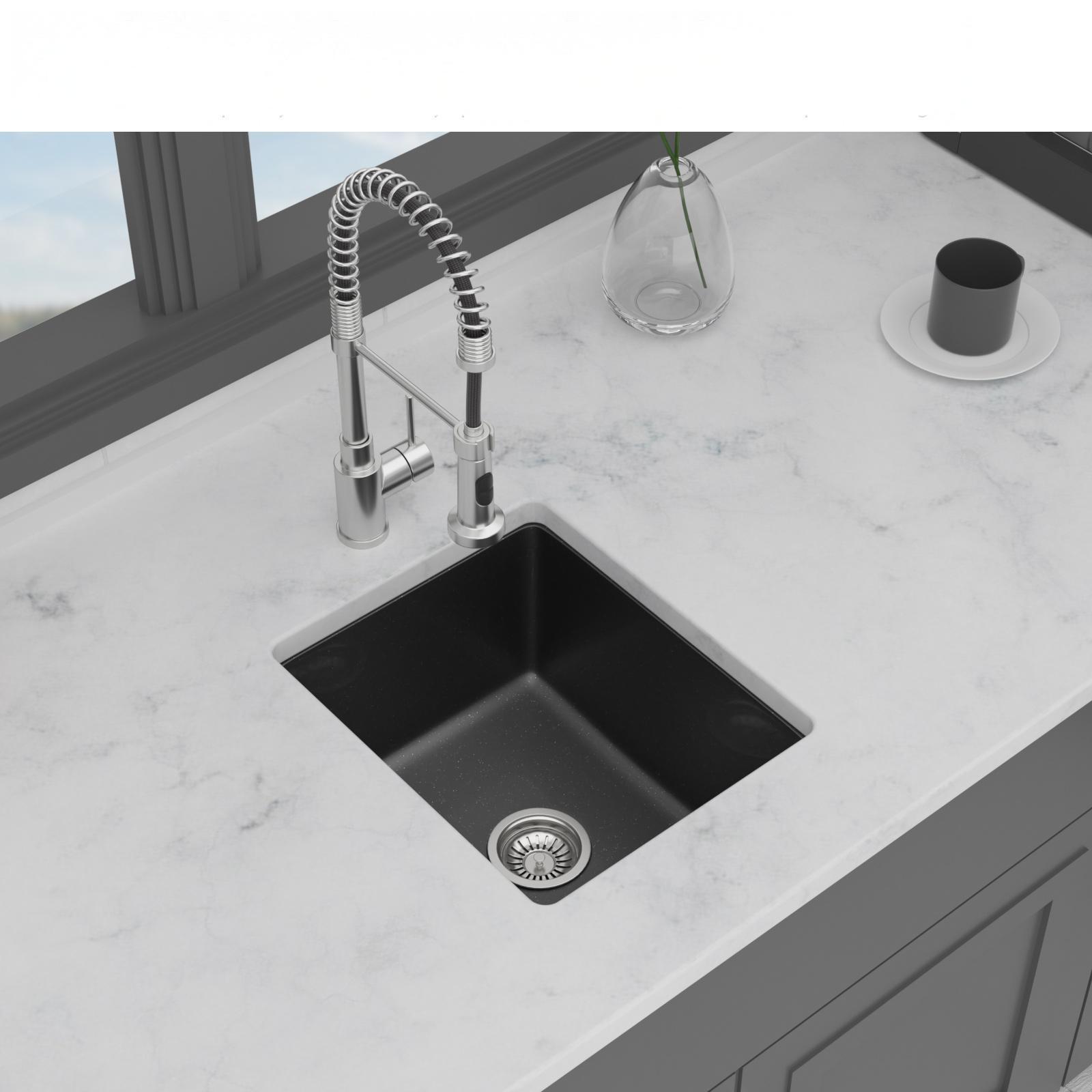 Quartz Composite Undermount Single Bowl Kitchen Sink