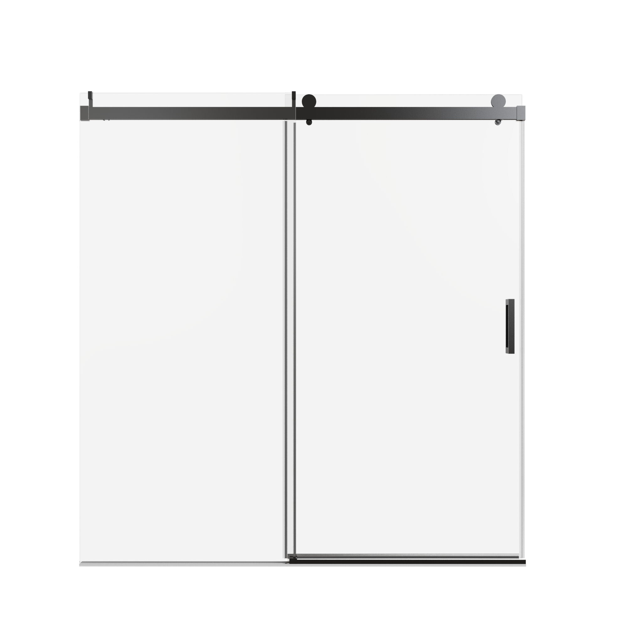 Frameless Sliding Shower Door With Soft- Close, 3 / 8" Tempered Glass