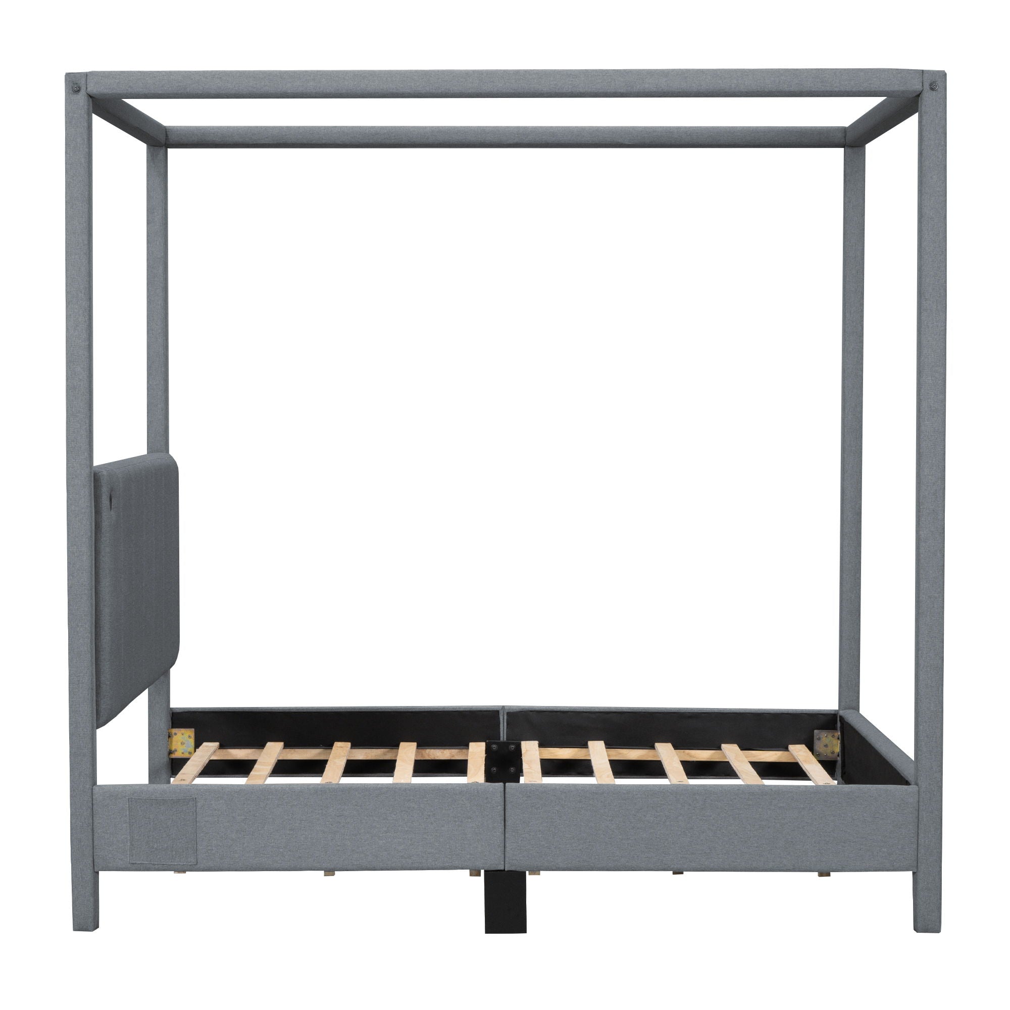 Canopy Platform Bed With USB And Type-C Ports
