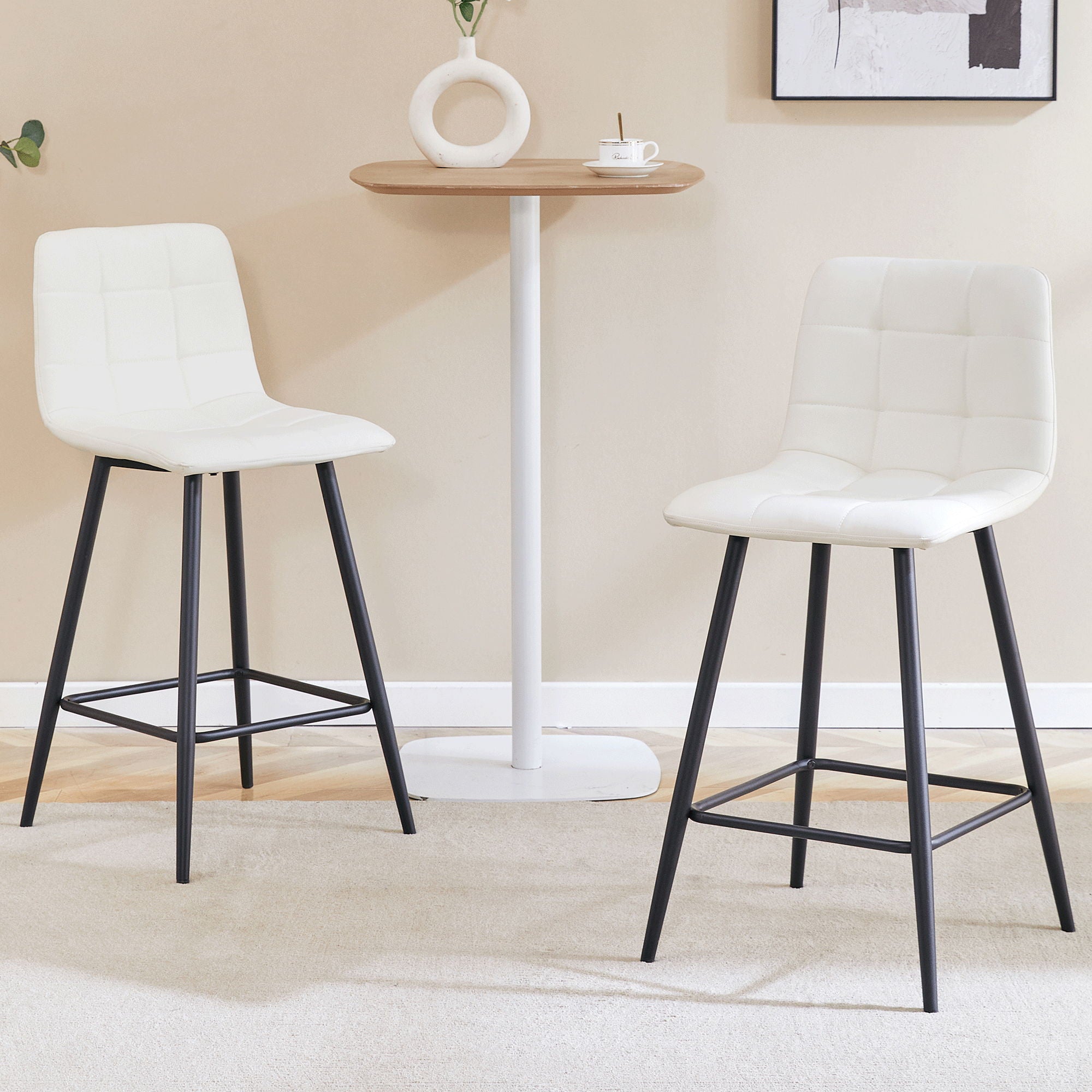Bar Chair Set Comfortable With Metal Legs And Ergonomic Design