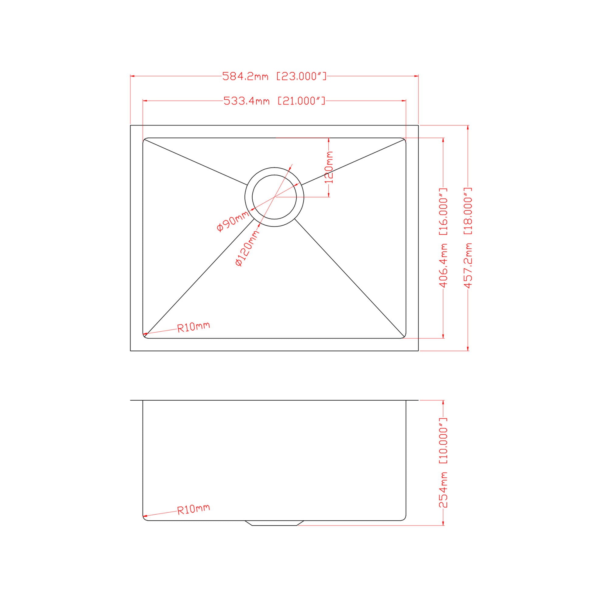 Undermount Steel Kitchen Sink, Deep Single Bowl Basin