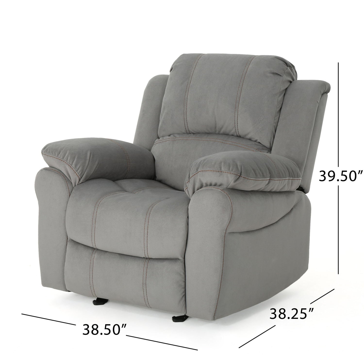 Wide Manual Glider Standard Recliner - Gray