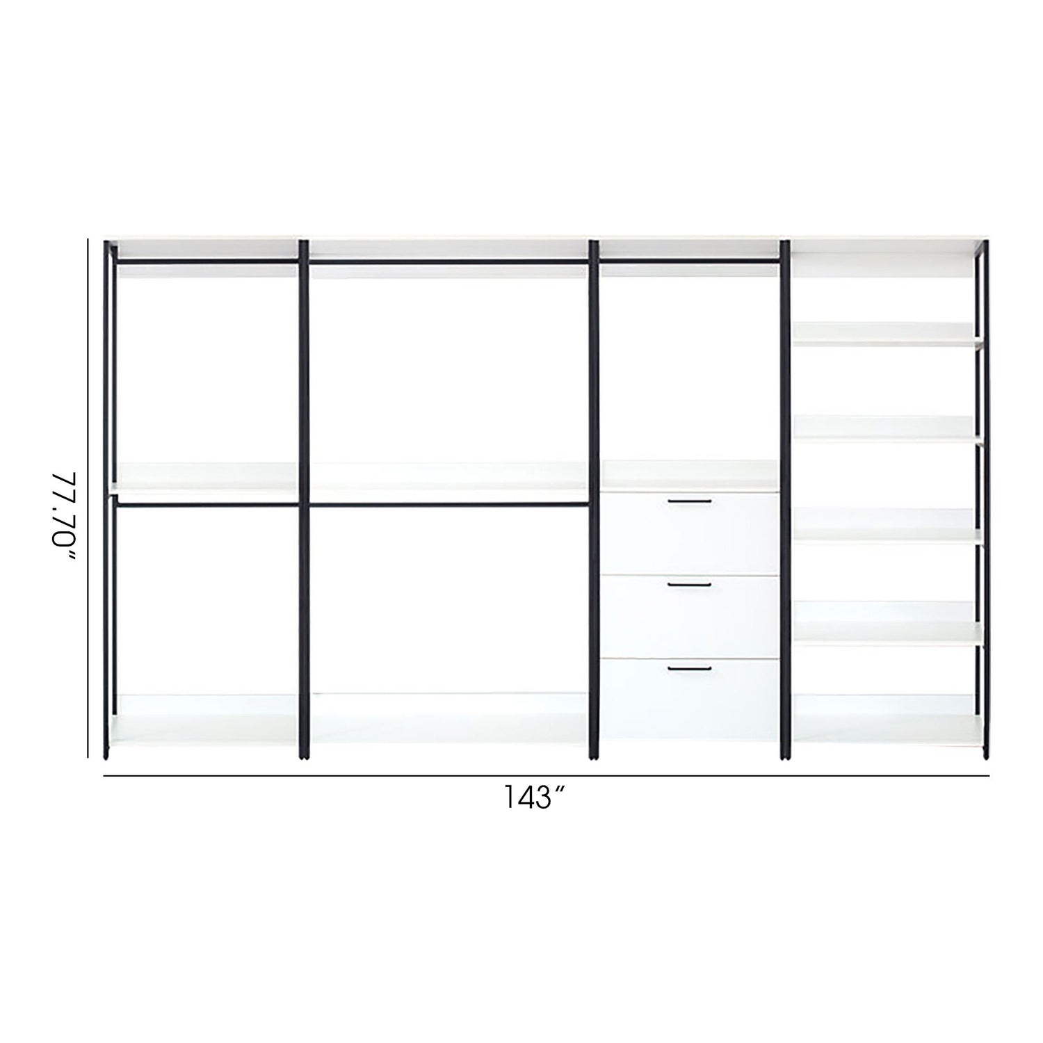 Fiona - Freestanding 4 Tower Walk In Closet System Wood Metal - White