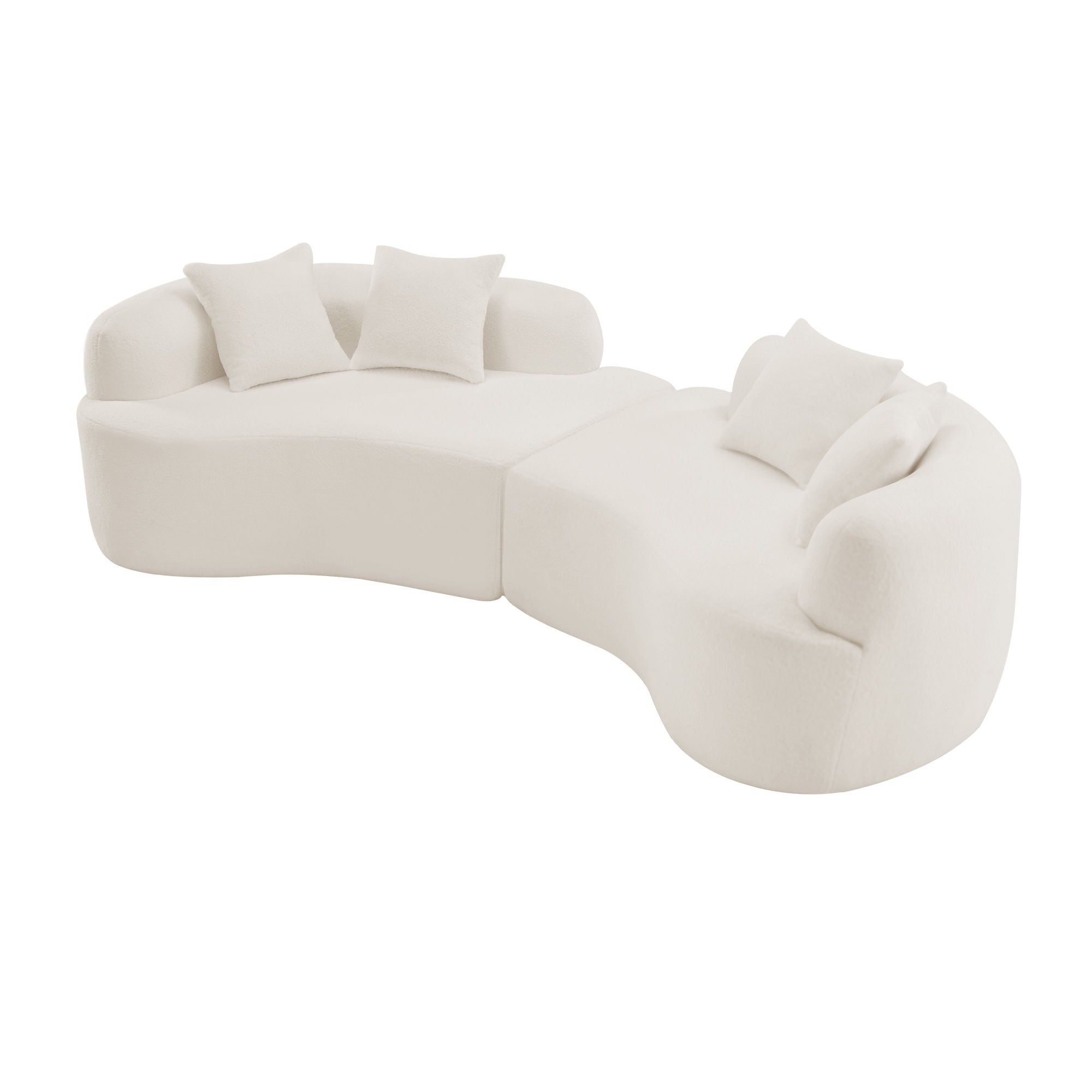 Curved 4 Seater Full Compression Sponge Sofa