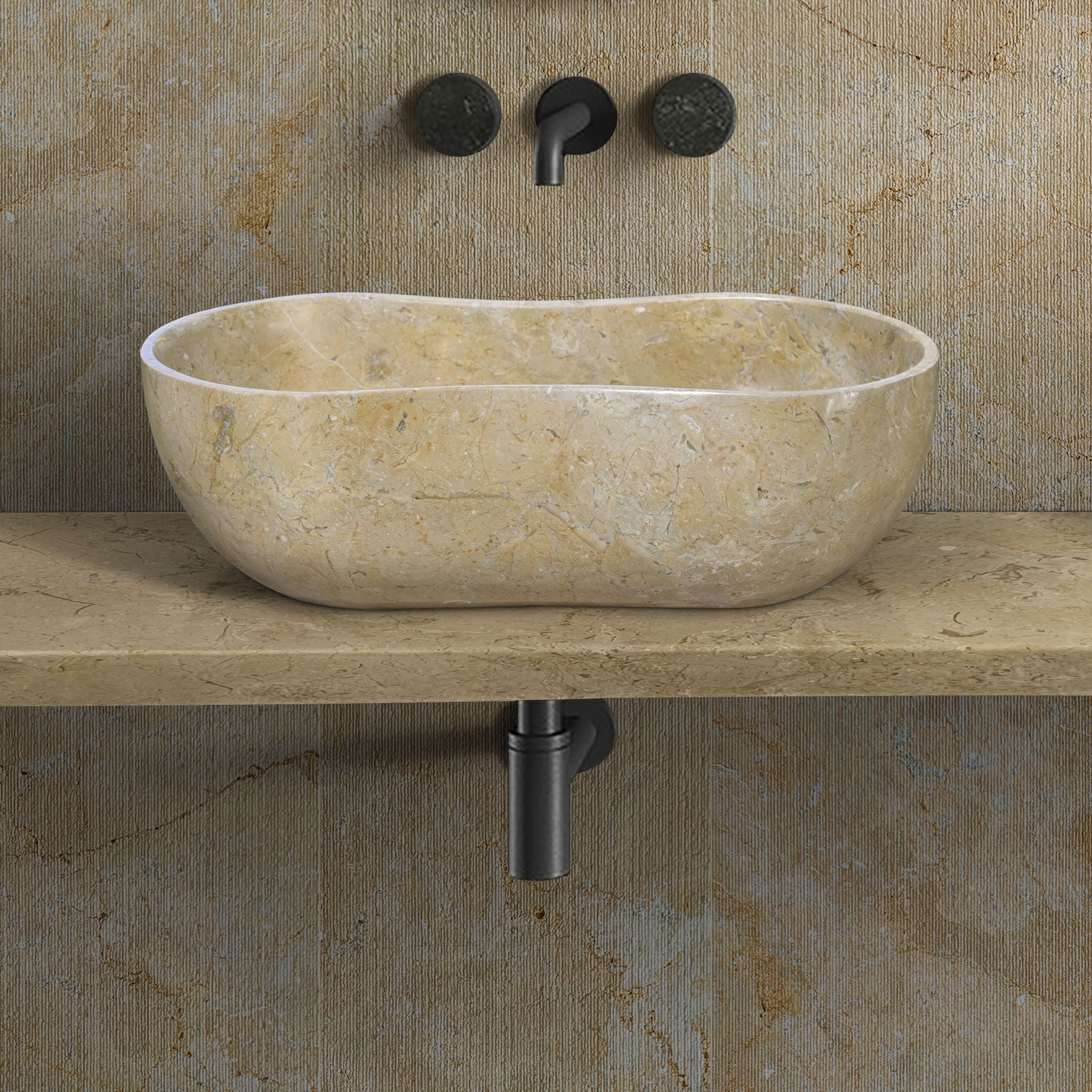 Bathroom Vessel Sink With Wavy Design