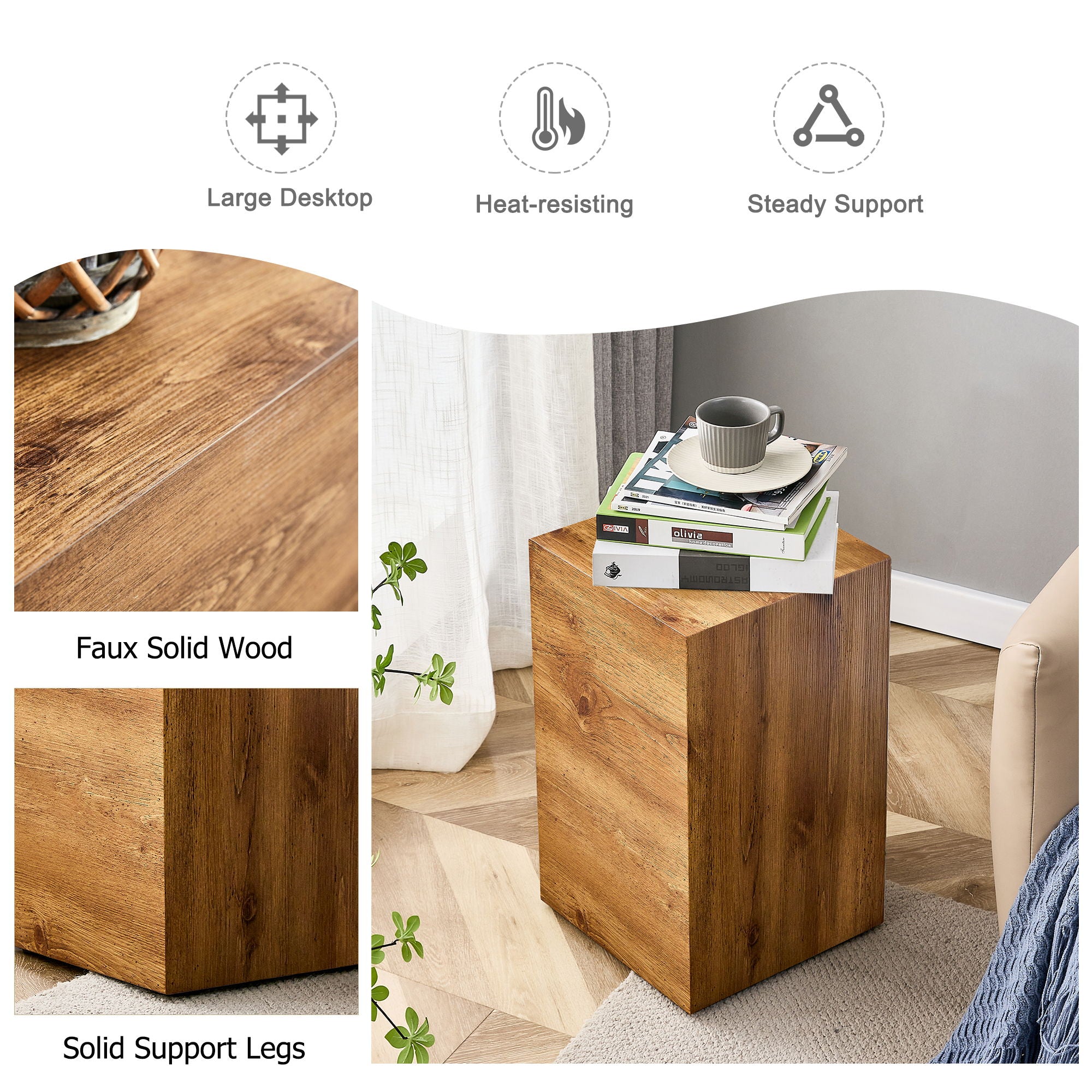 Modern Coffee Table With Wood Grain Texture And Stylish Design - Wood