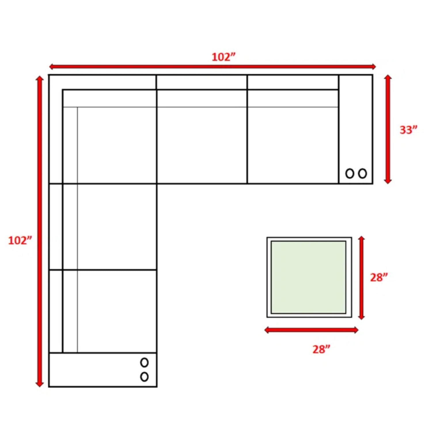 Modern Patio Rattan Sectional Set With Cushions
