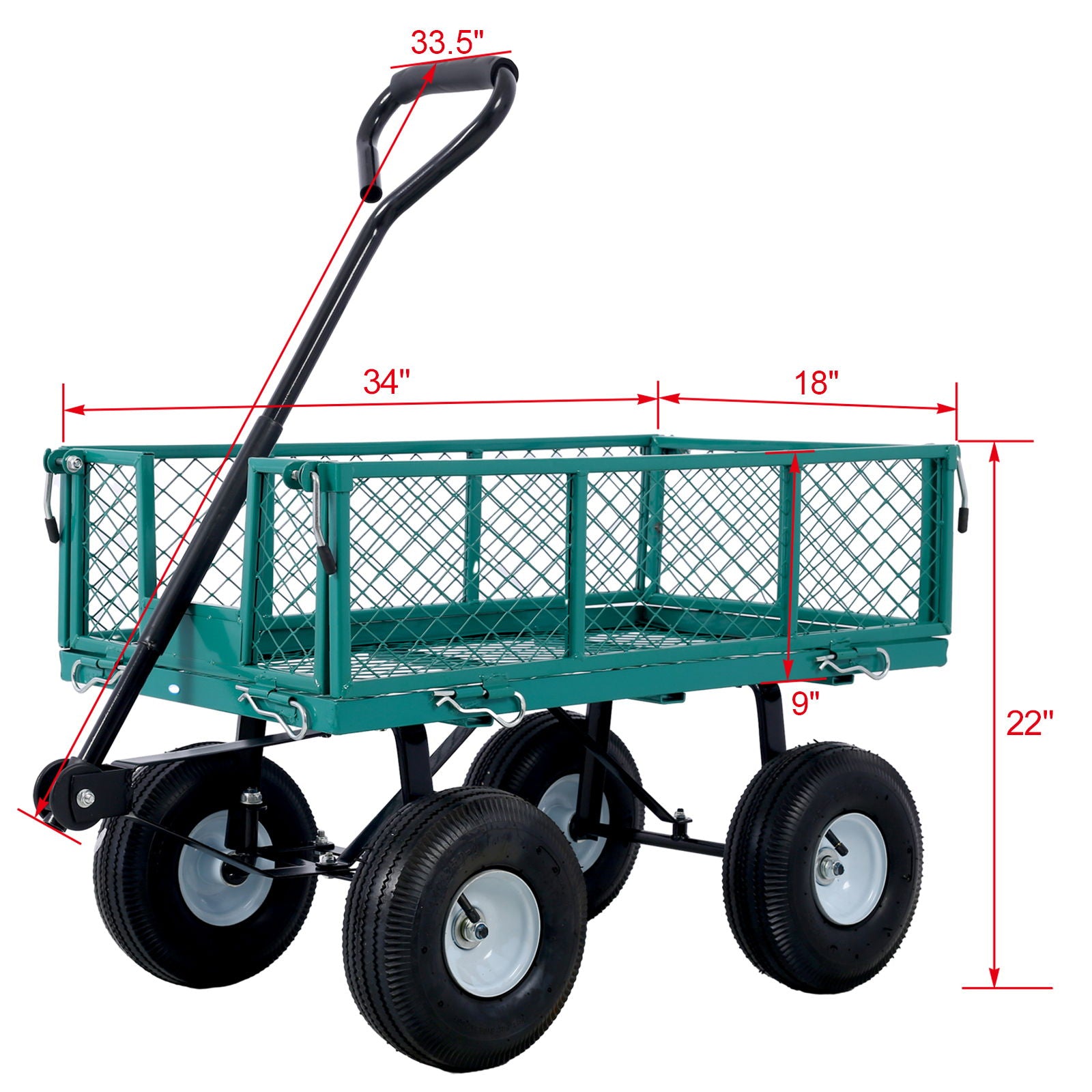Heavy Duty Steel Garden Cart With Sides
