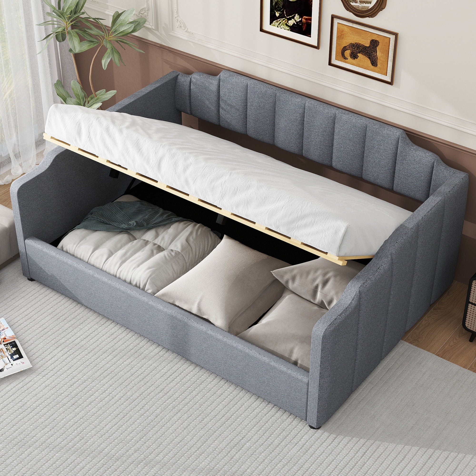 Modern Upholstered Daybed With Underneath Storage